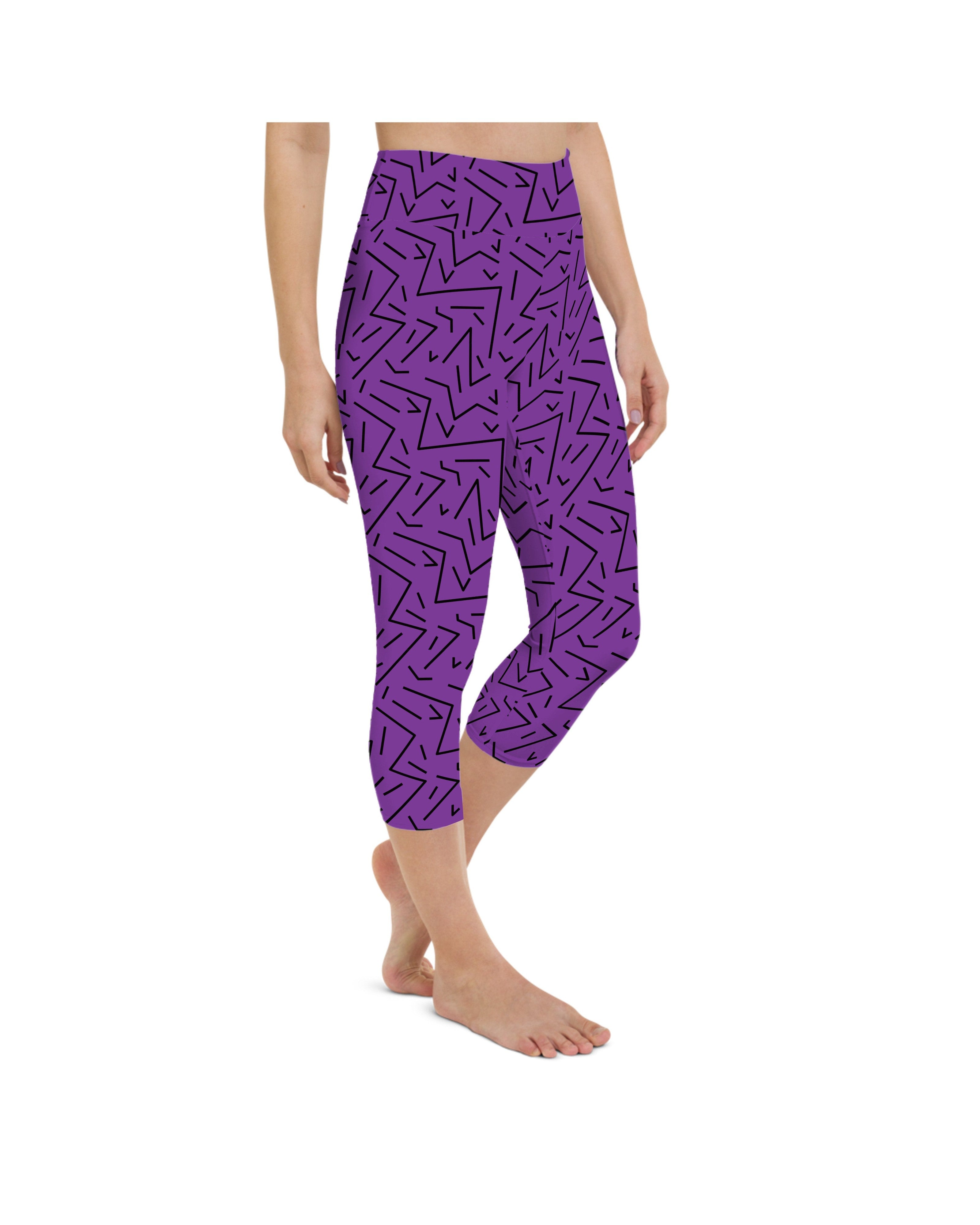 Purple Black Line Yoga Capris Gearbunch