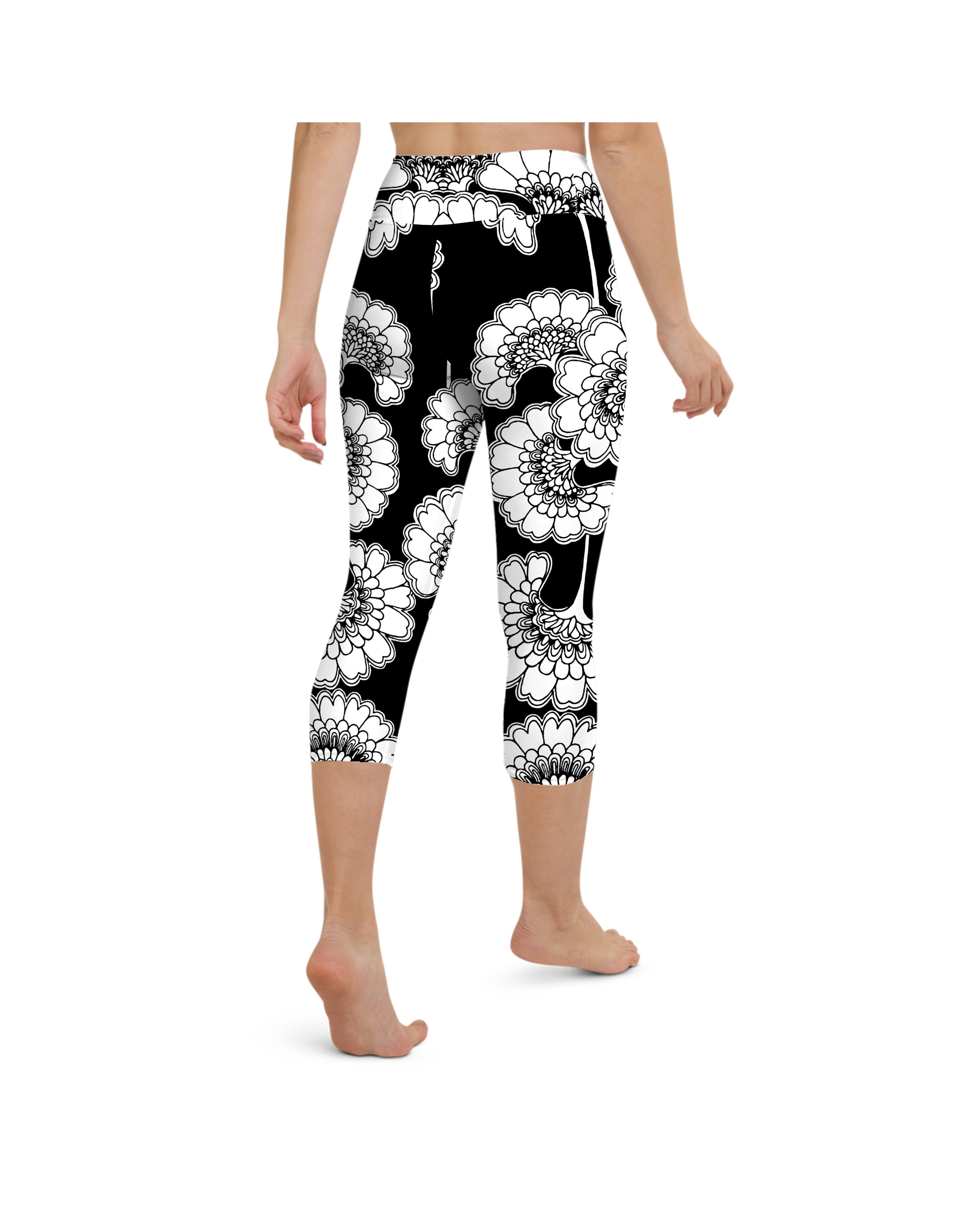 Japanese Floral Yoga Capris Gearbunch