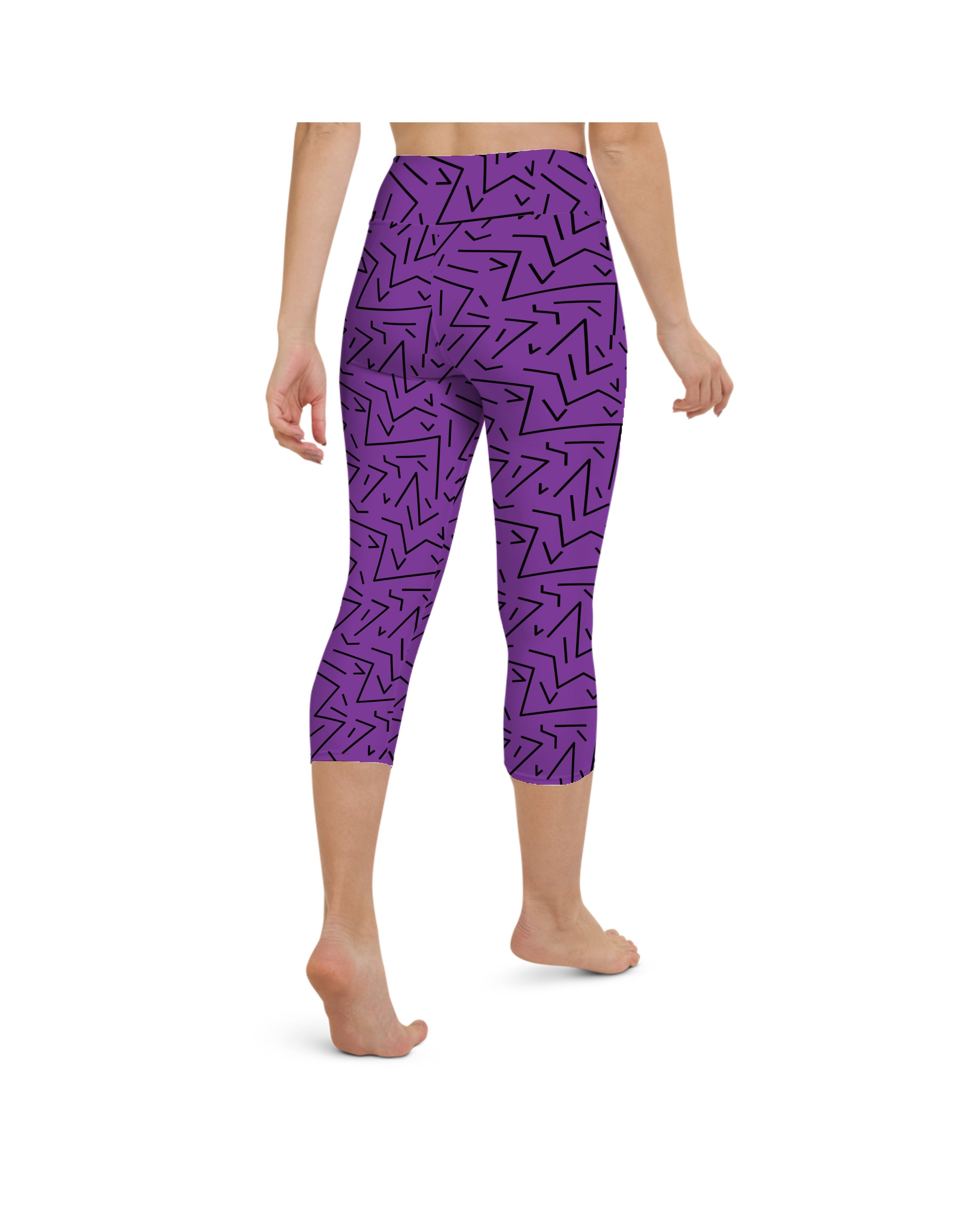 Purple Black Line Yoga Capris Gearbunch