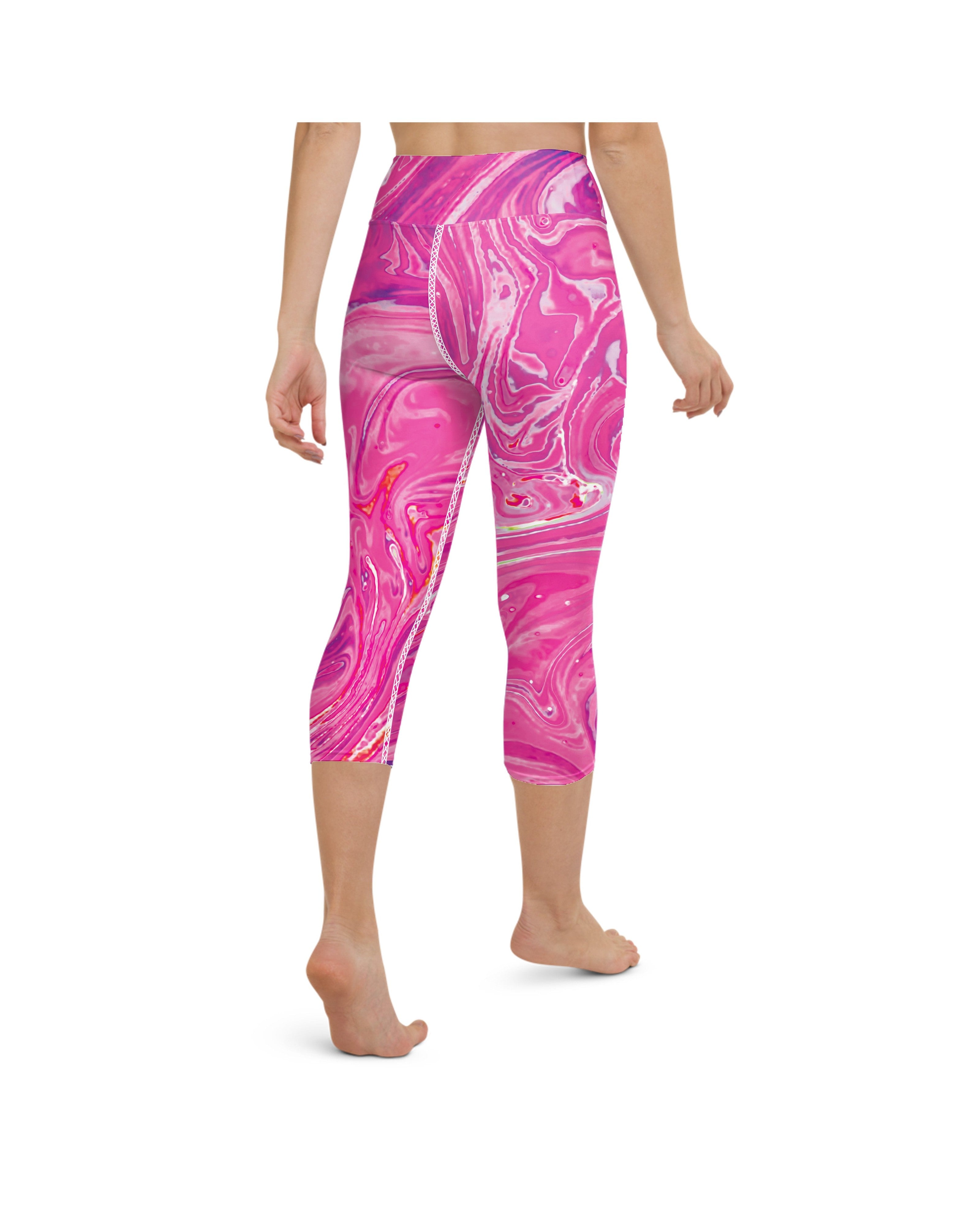 Pink Swirl Yoga Capris Gearbunch