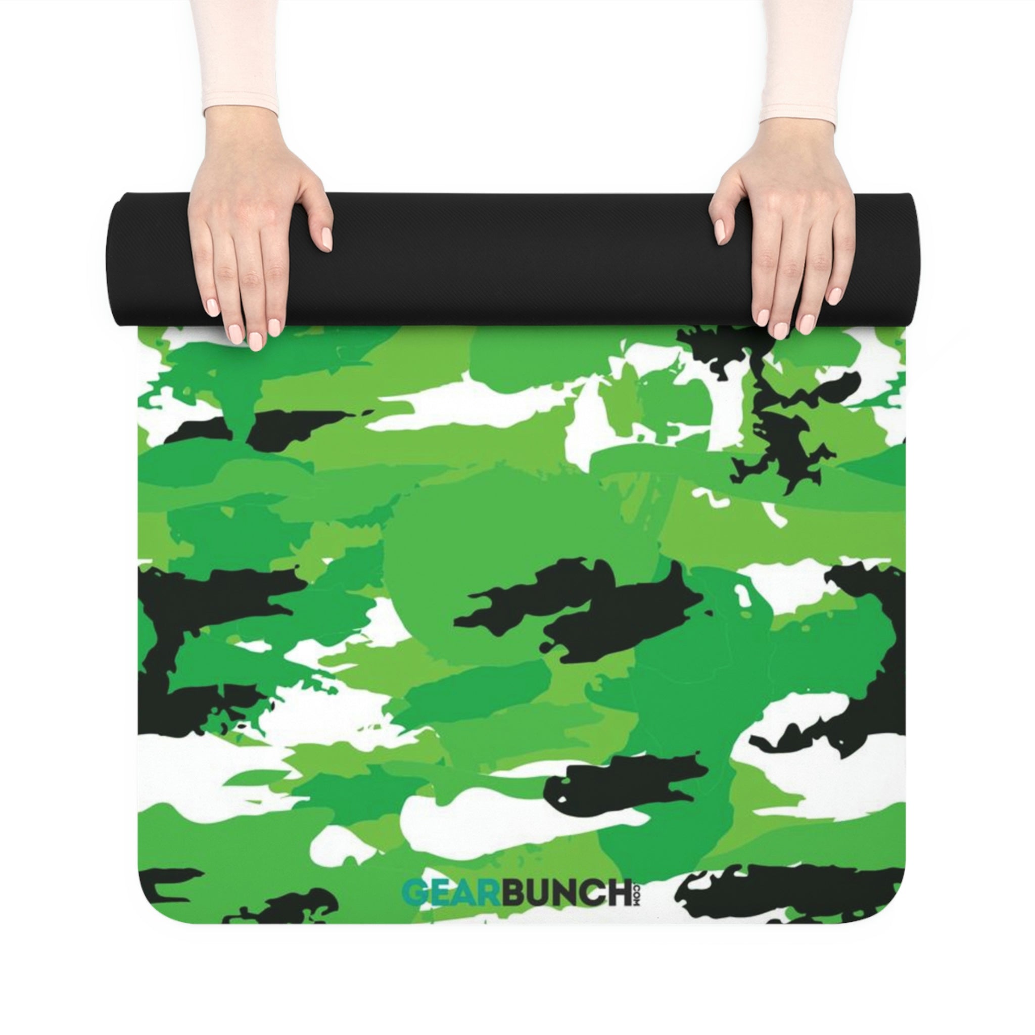 GearBunch Lime Green Camo Yoga Mat