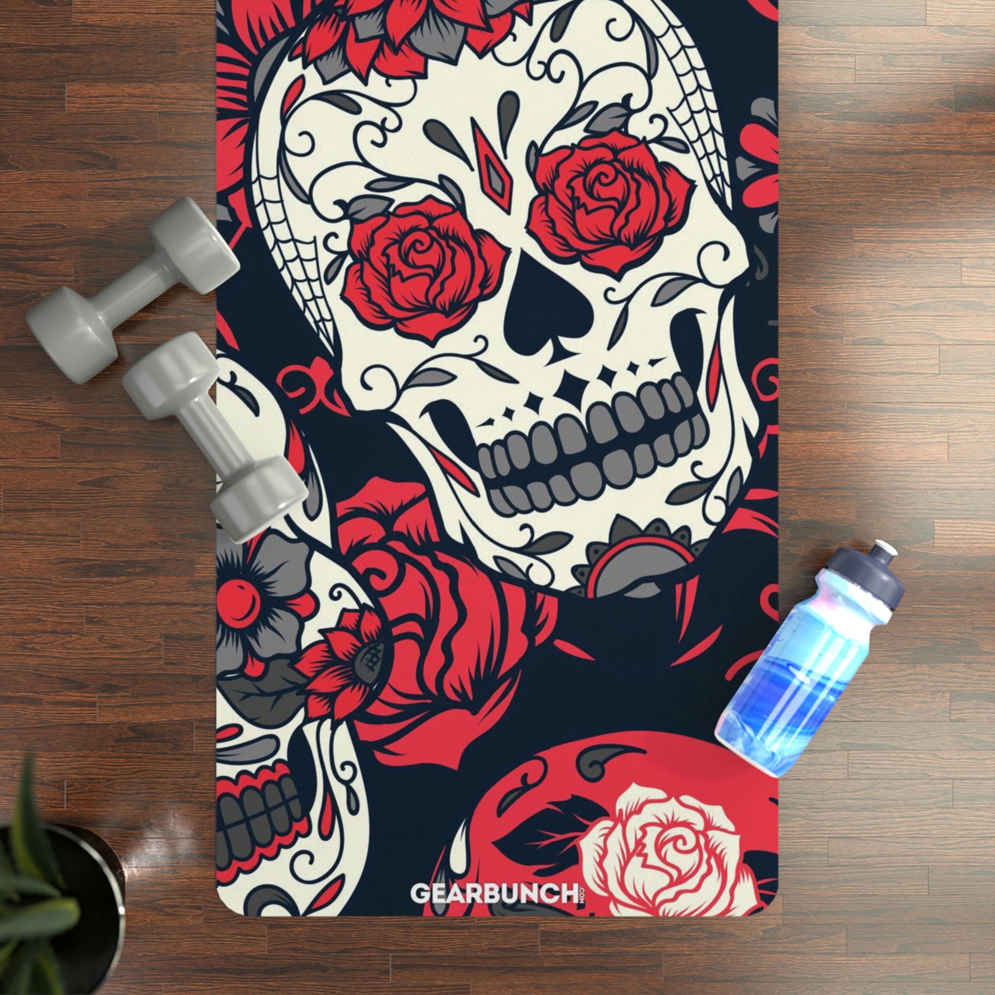 GearBunch Pink Sugar Skull Yoga Mat