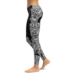 Biker Skull Leggings - GearBunch Leggings / Yoga Pants