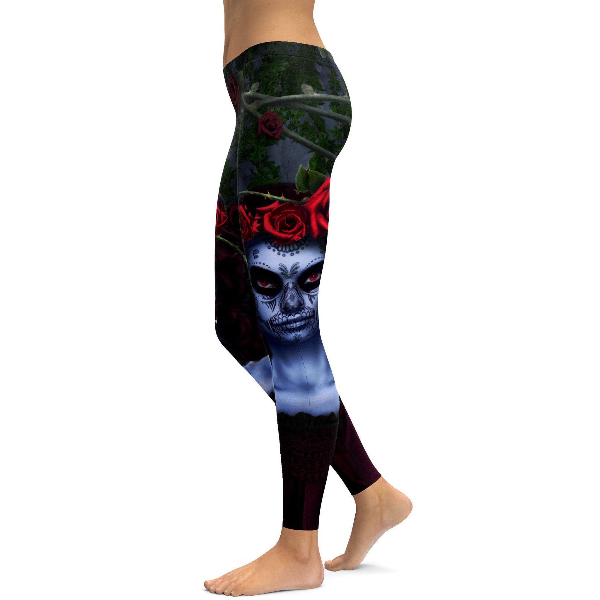 Dark Sugar Skull Leggings - GearBunch Leggings / Yoga Pants