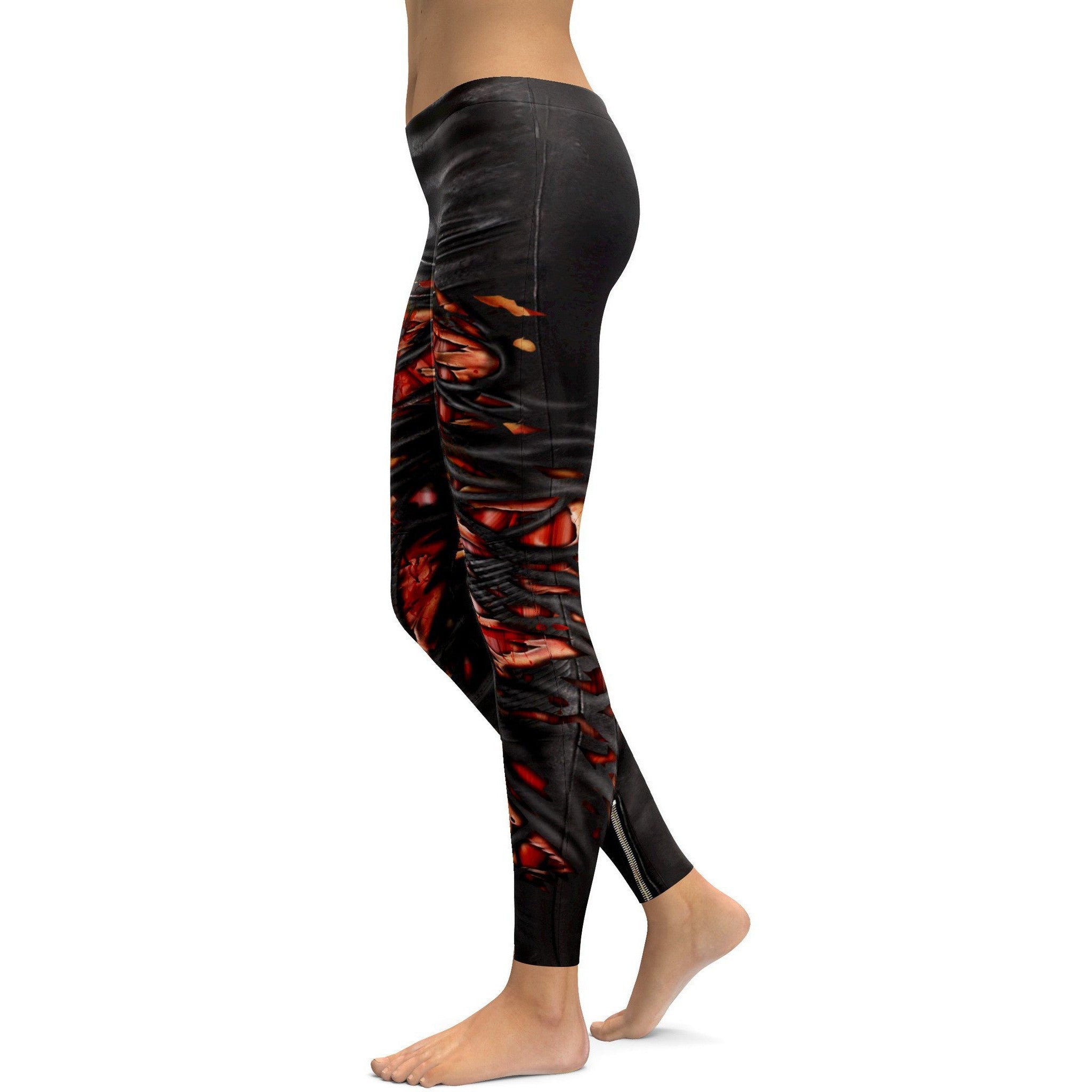 Flesh and Torn Leather Leggings - GearBunch Leggings / Yoga Pants