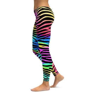 Colorful High Waist Workout Leggings for Women, Printed Fun Cyberpunk  Psychedelic Rave EDM Dance Leggings, EDM Trippy Clothes 