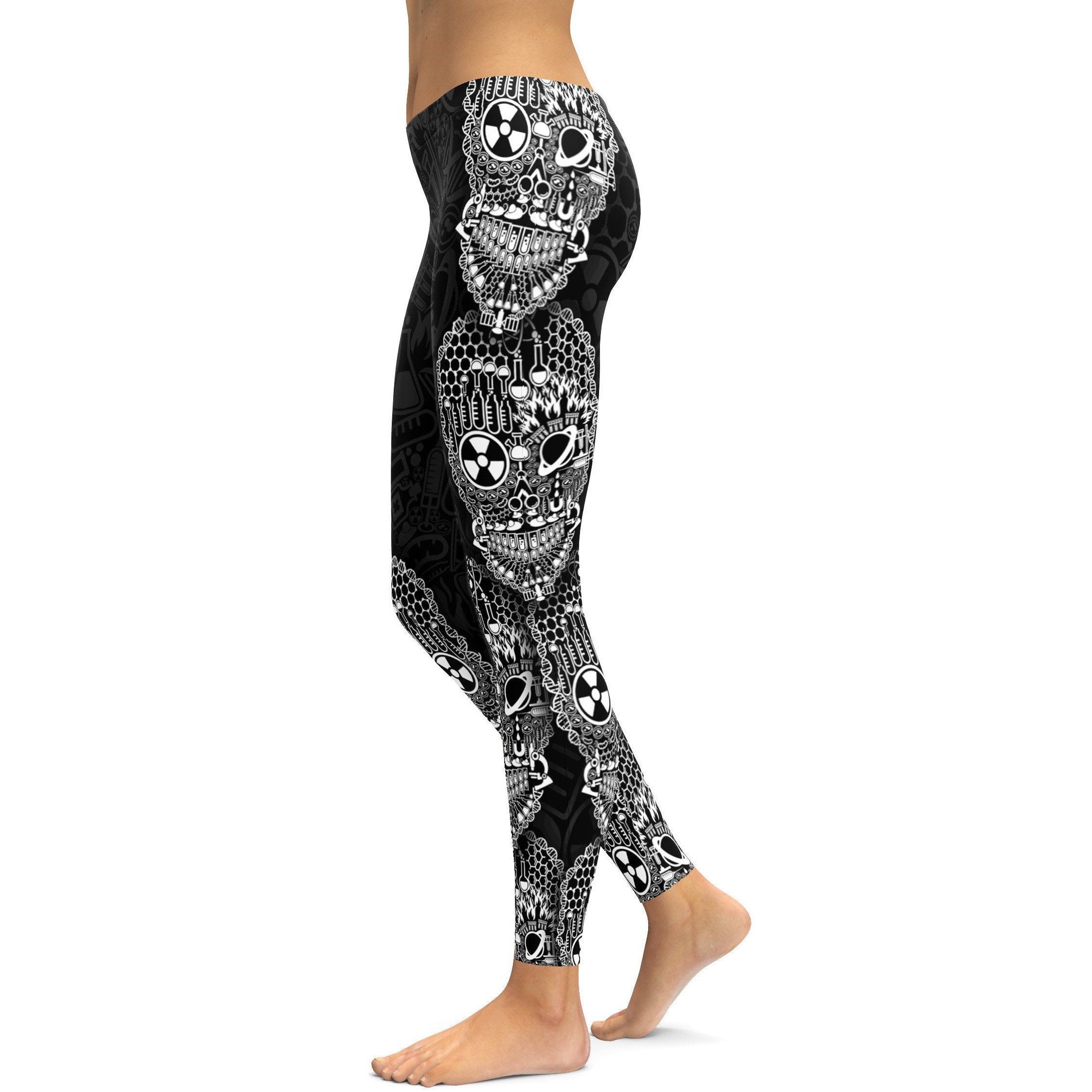 Science Skull Leggings - GearBunch Leggings / Yoga Pants