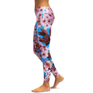 Cherry Blossom Leggings - GearBunch Leggings / Yoga Pants