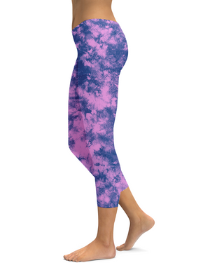 Womens Fashion Navy Glaze Capri Leggings Blue/Purple | Gearbunch.com