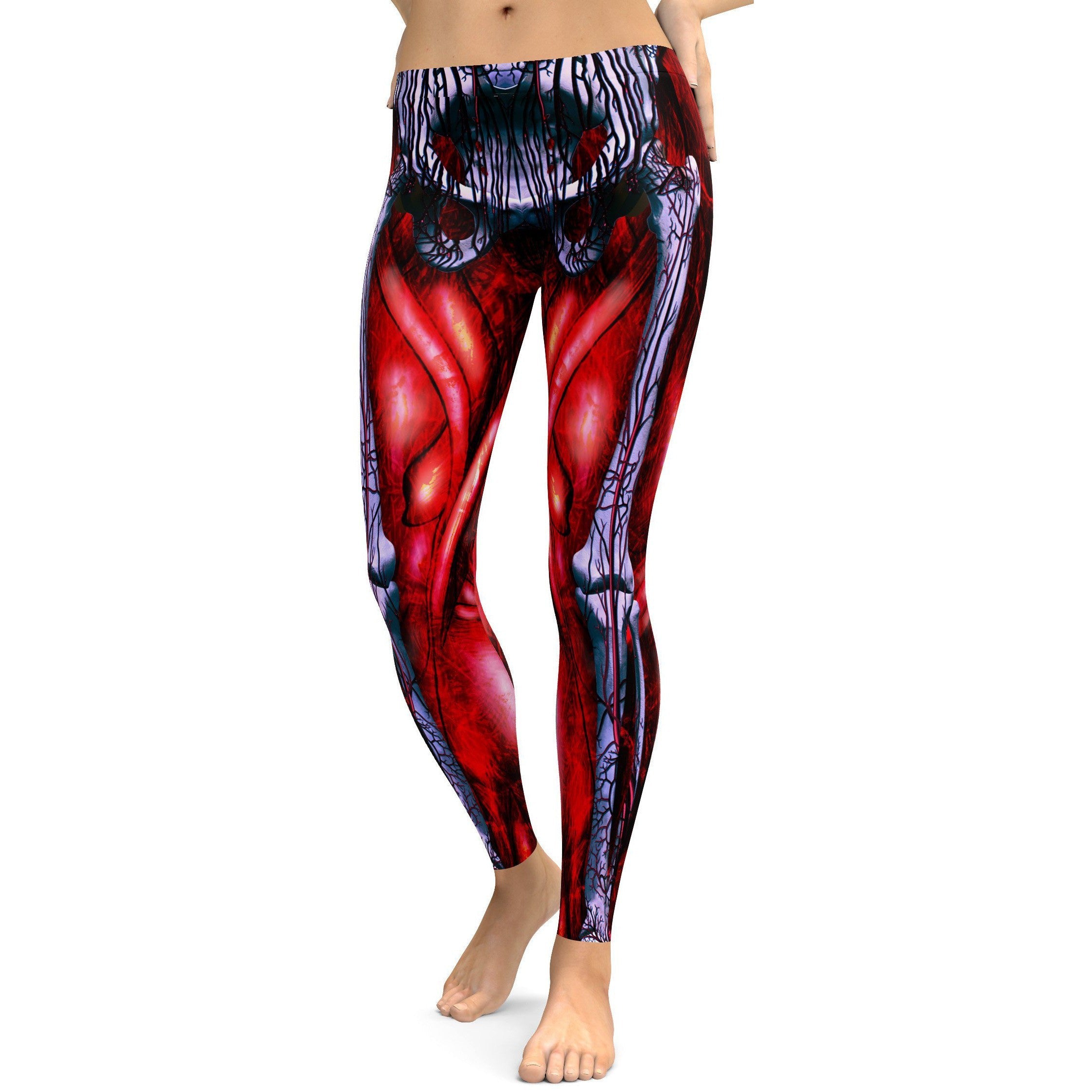 Blooded Muscles Horror Leggings - GearBunch Leggings / Yoga Pants