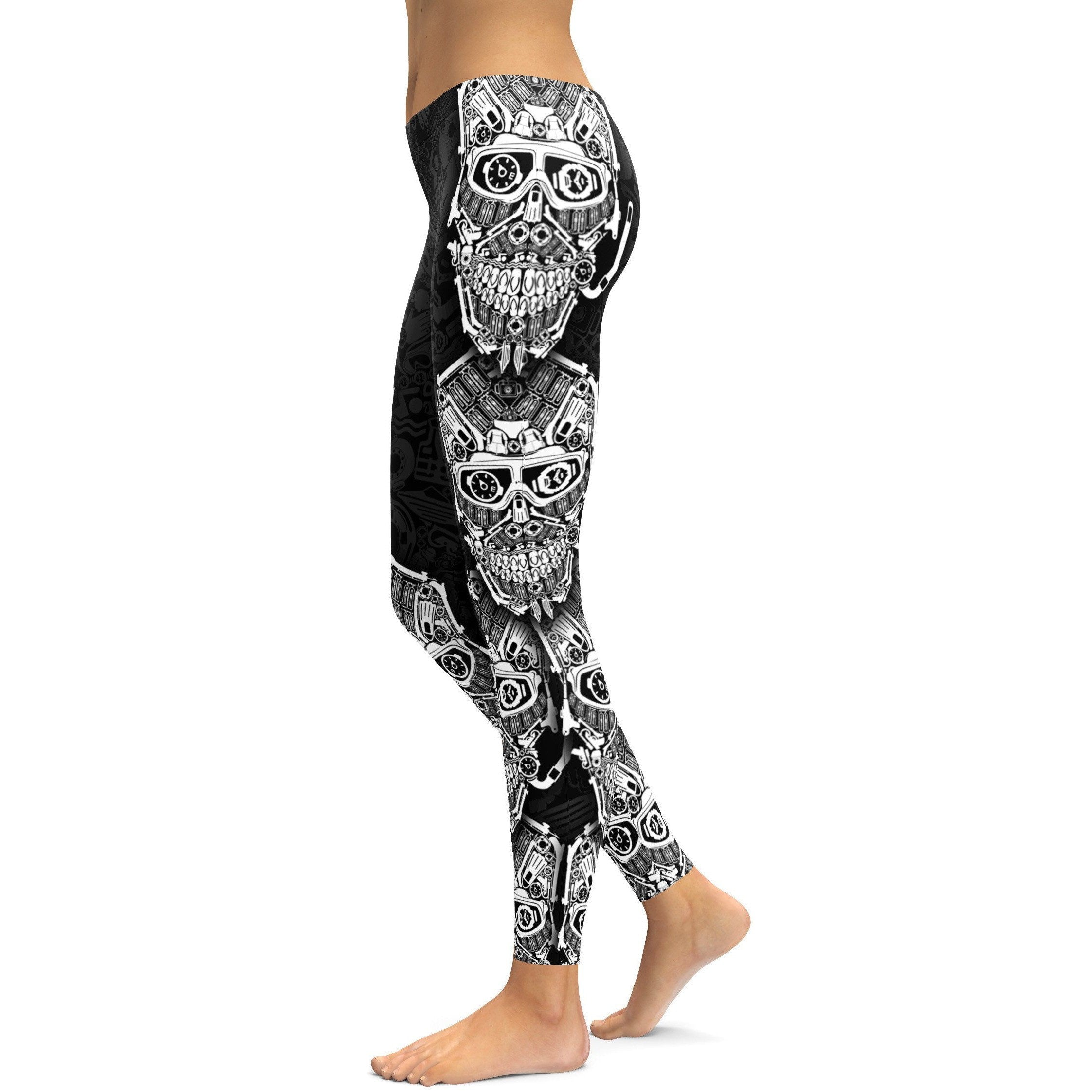 Diving Skull Leggings - GearBunch Leggings / Yoga Pants