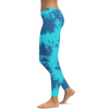 Womens Workout Yoga Blue & Aqua Tie Dye Leggings | Gearbunch.com