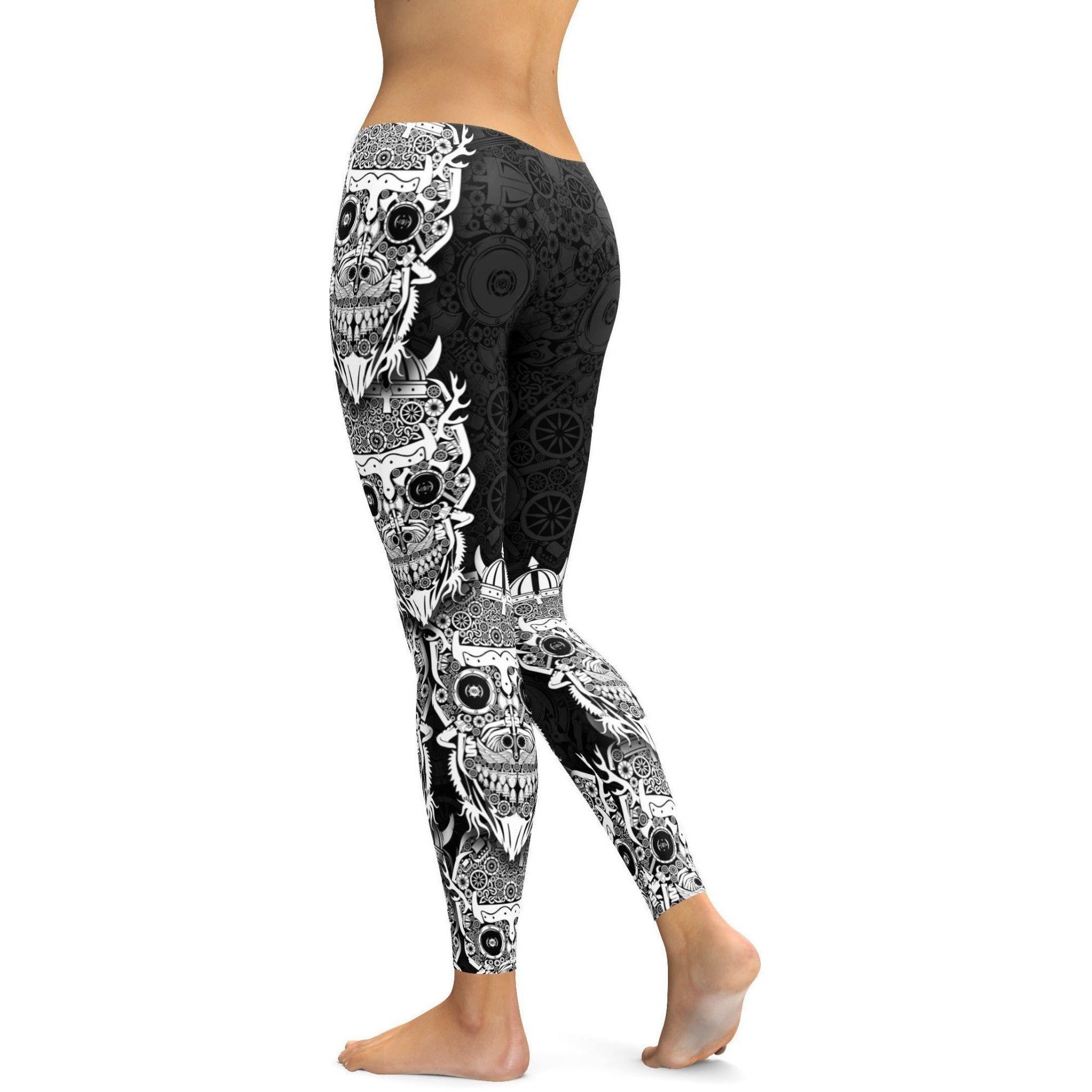 Vikings Skull Leggings | GearBunch