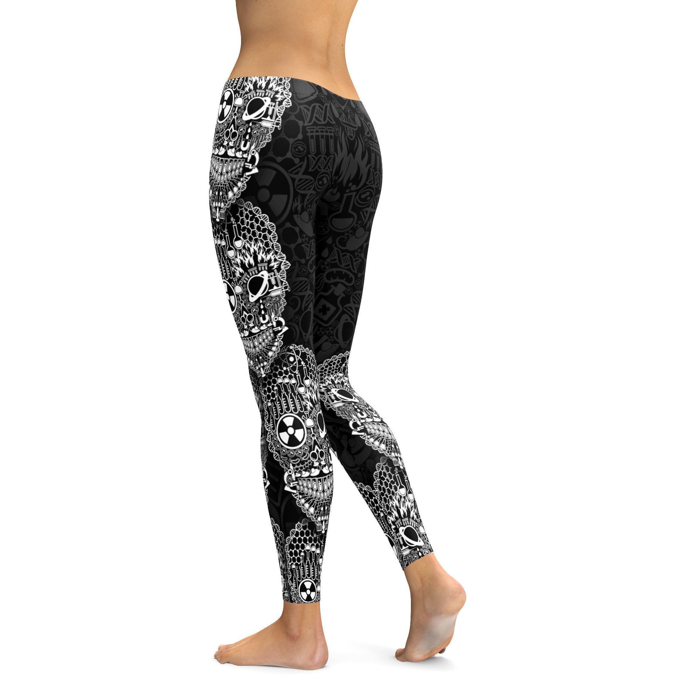 Science Skull Leggings - GearBunch Leggings / Yoga Pants