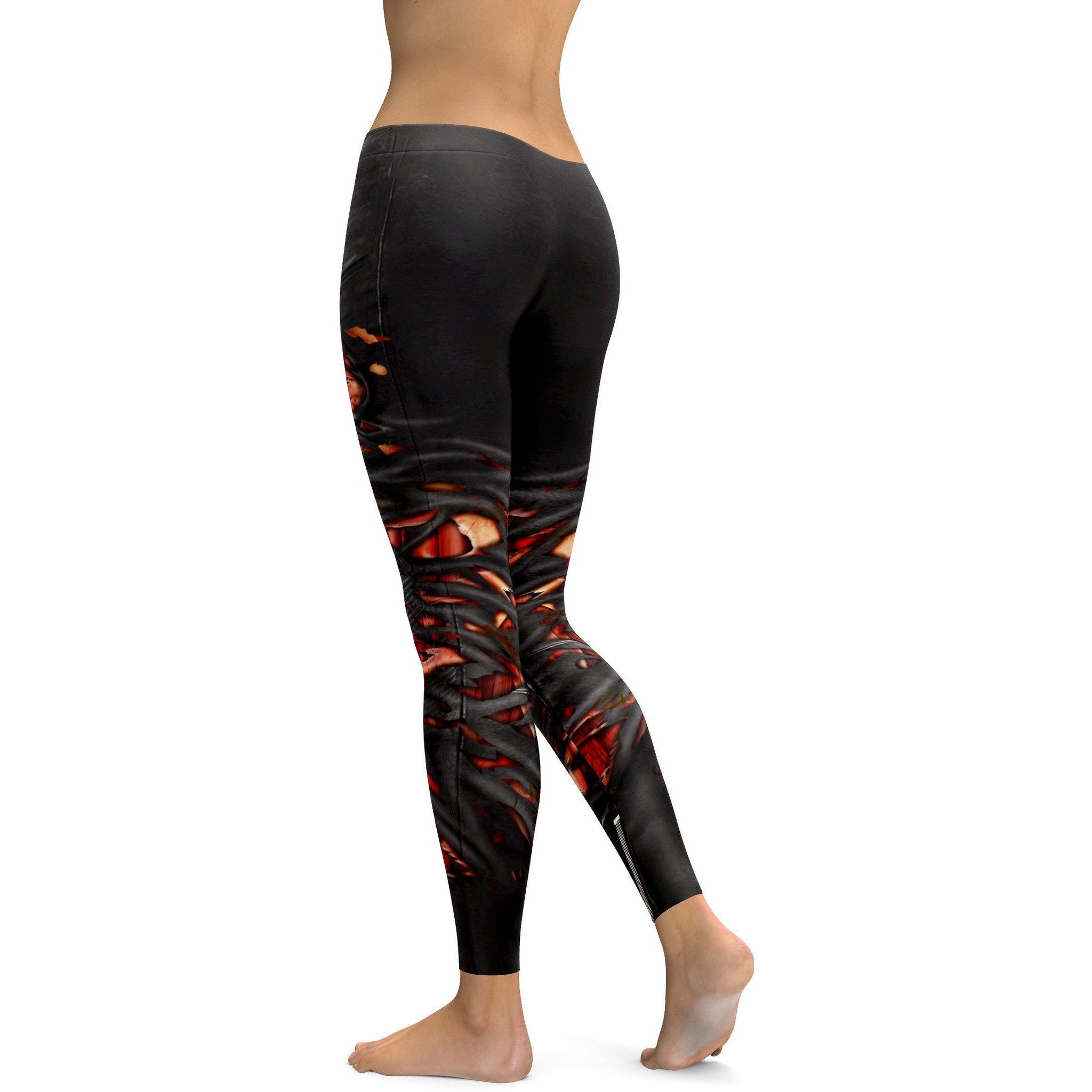 Flesh and Torn Leather Leggings - GearBunch Leggings / Yoga Pants