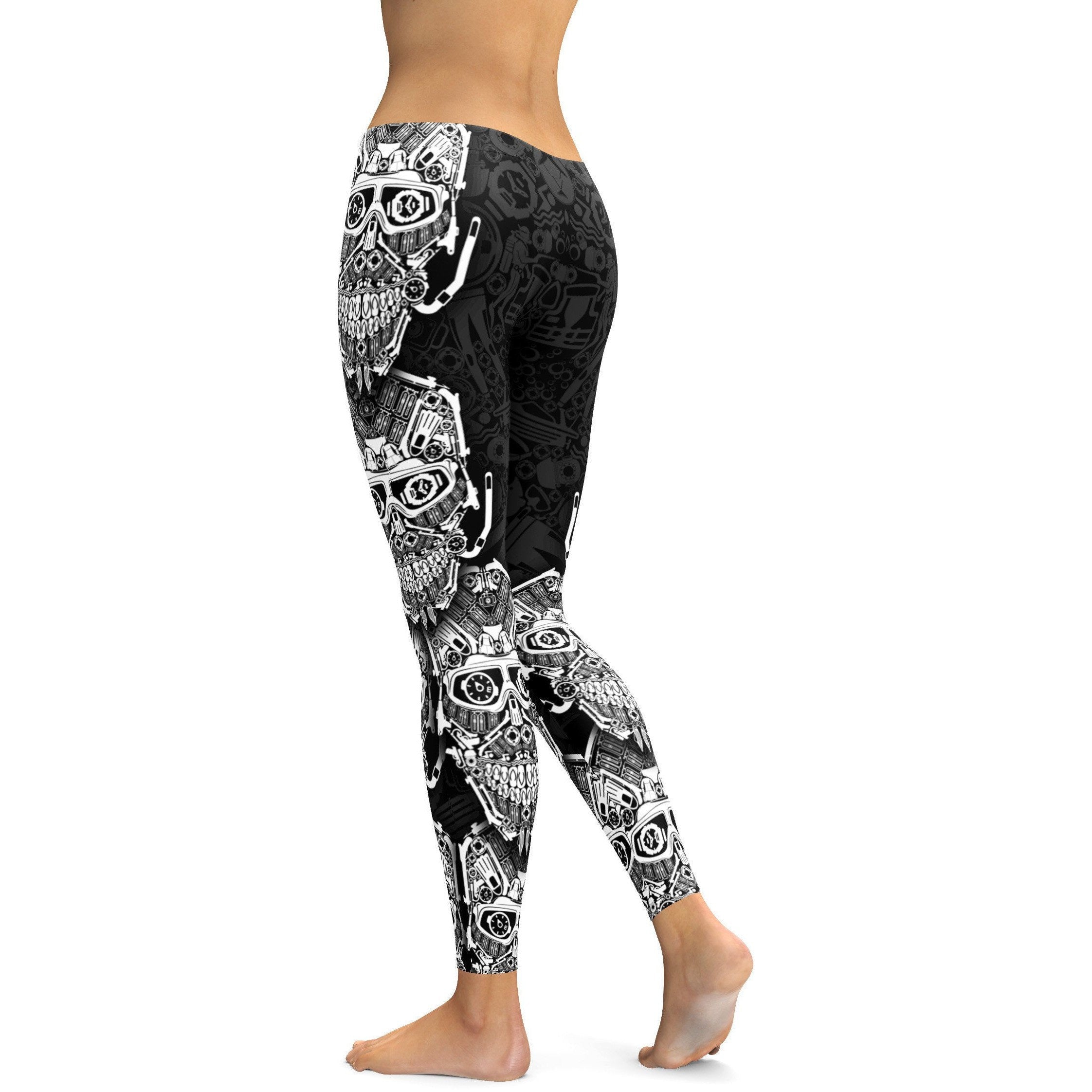 Diving Skull Leggings - GearBunch Leggings / Yoga Pants