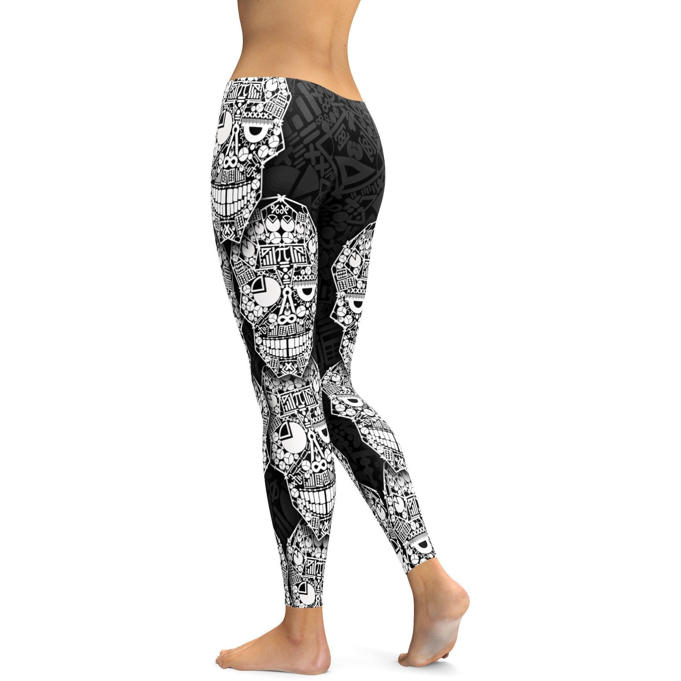 Math Skull Leggings - GearBunch Leggings / Yoga Pants