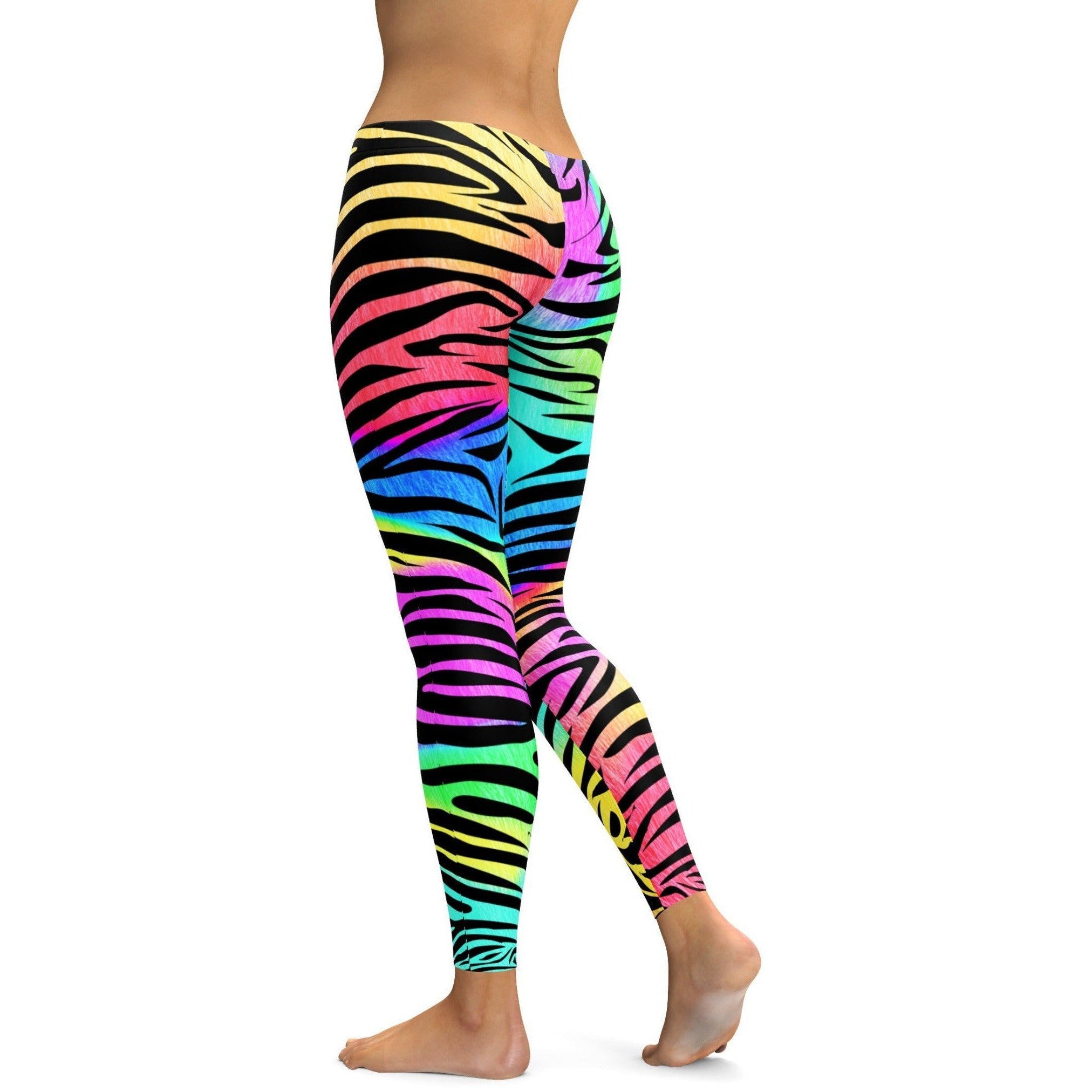 Colorful Zebra Striped Leggings Colorful Zebra Striped Leggings