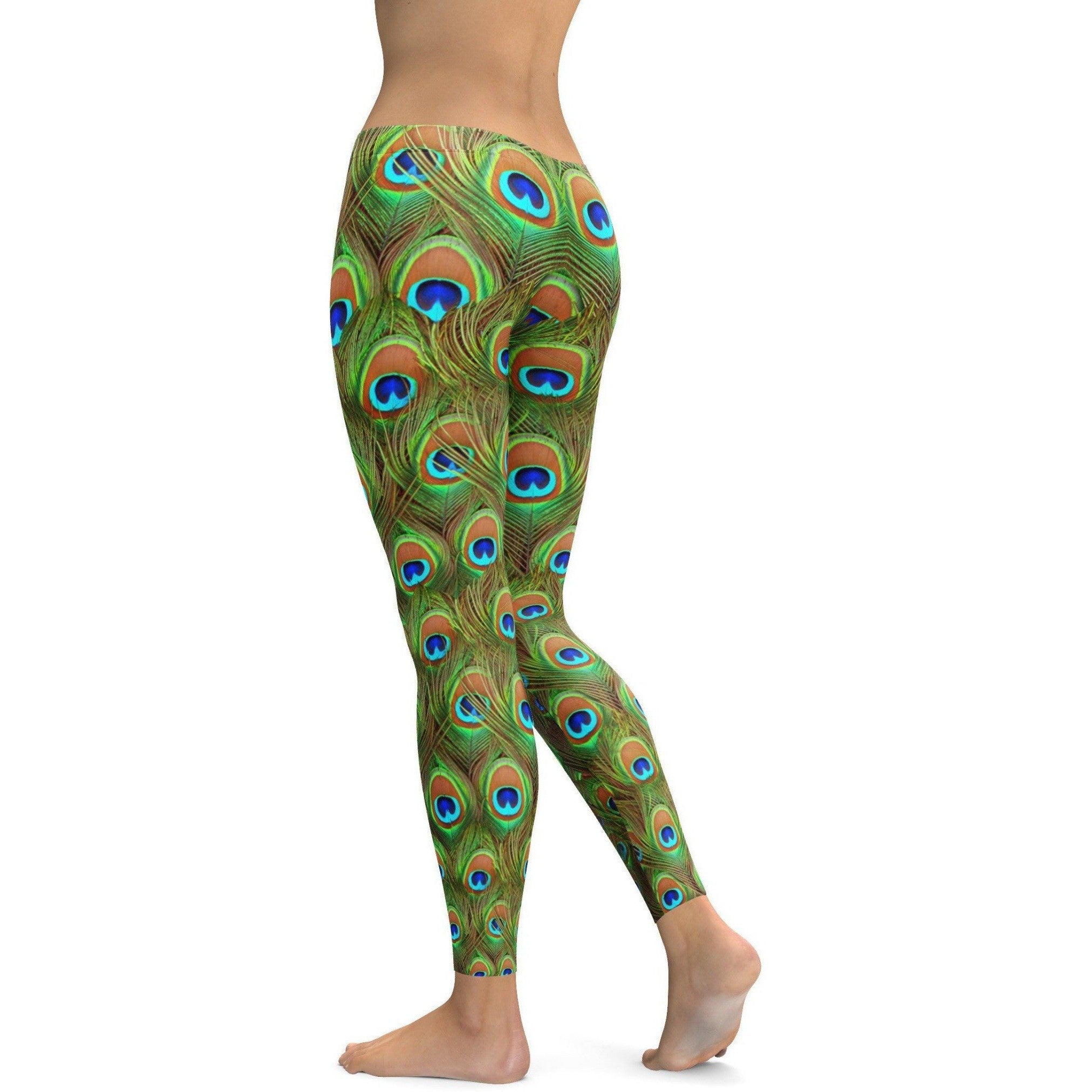 Peacock Feathered Leggings | GearBunch