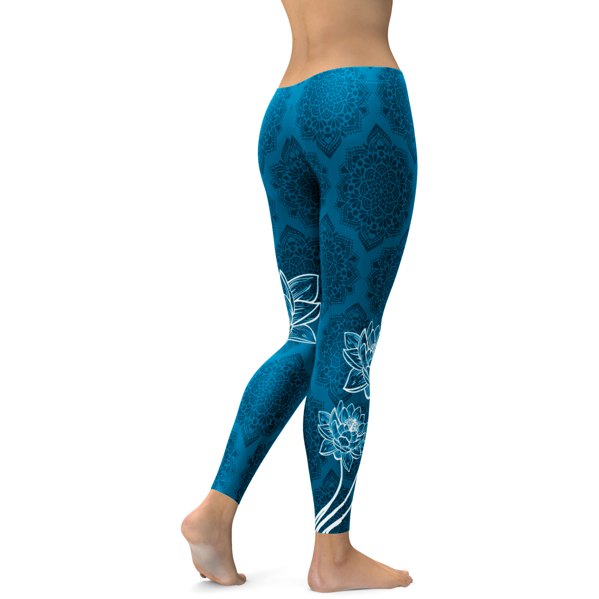 Gearbunch | Electric Blue Lotus Leggings