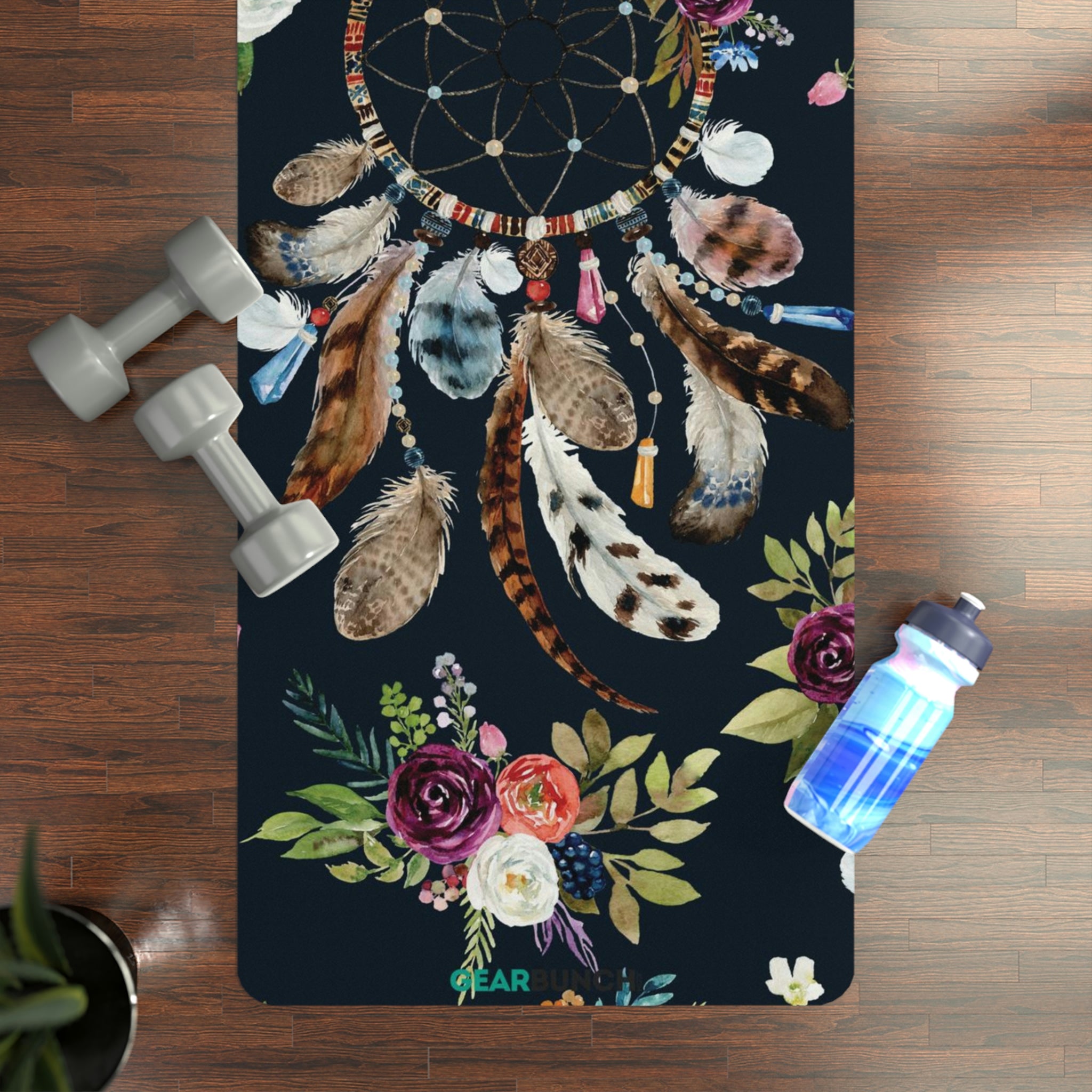 GearBunch Boho Dreamcatcher and Flowers Yoga Mat