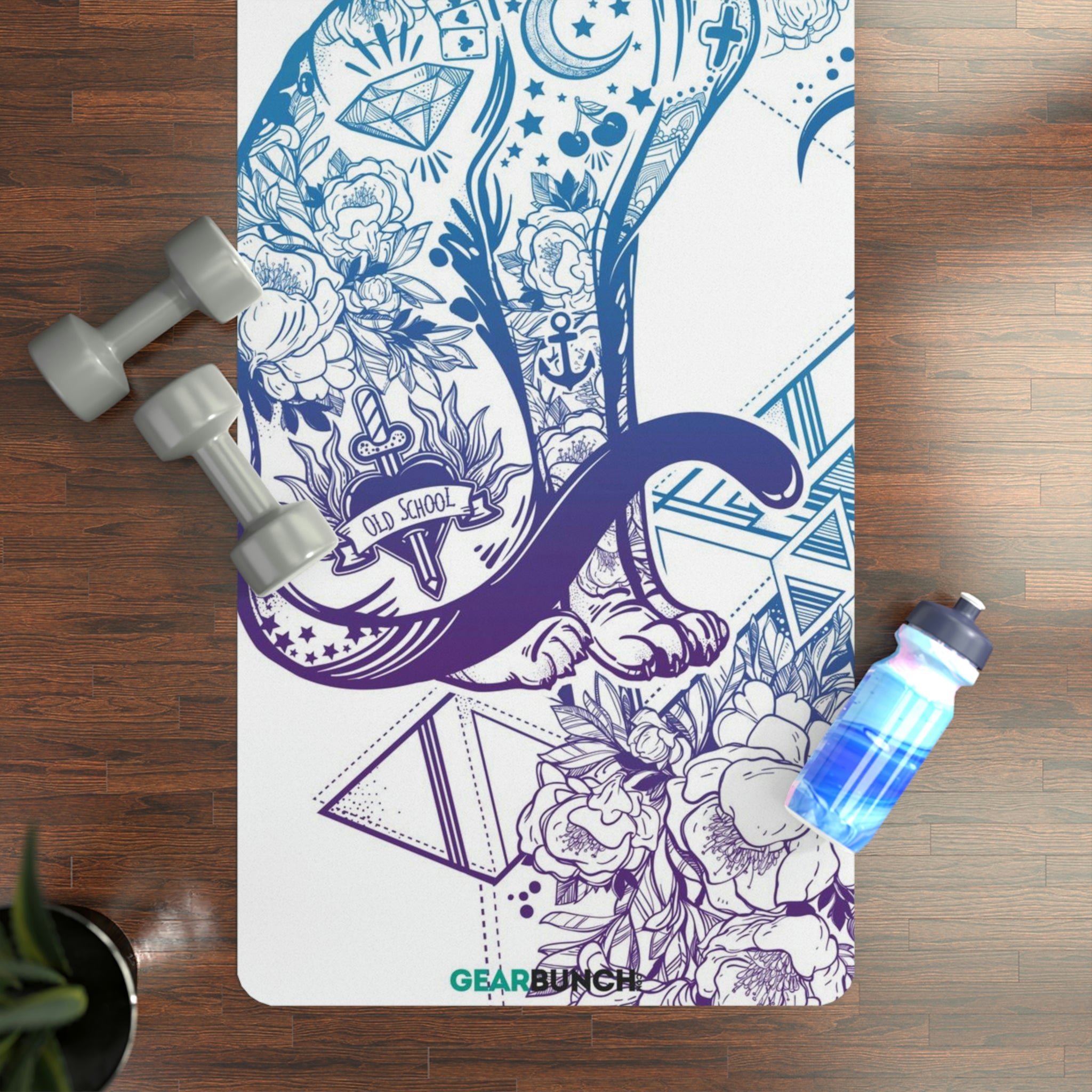 GearBunch Bright White Cat Yoga Mat