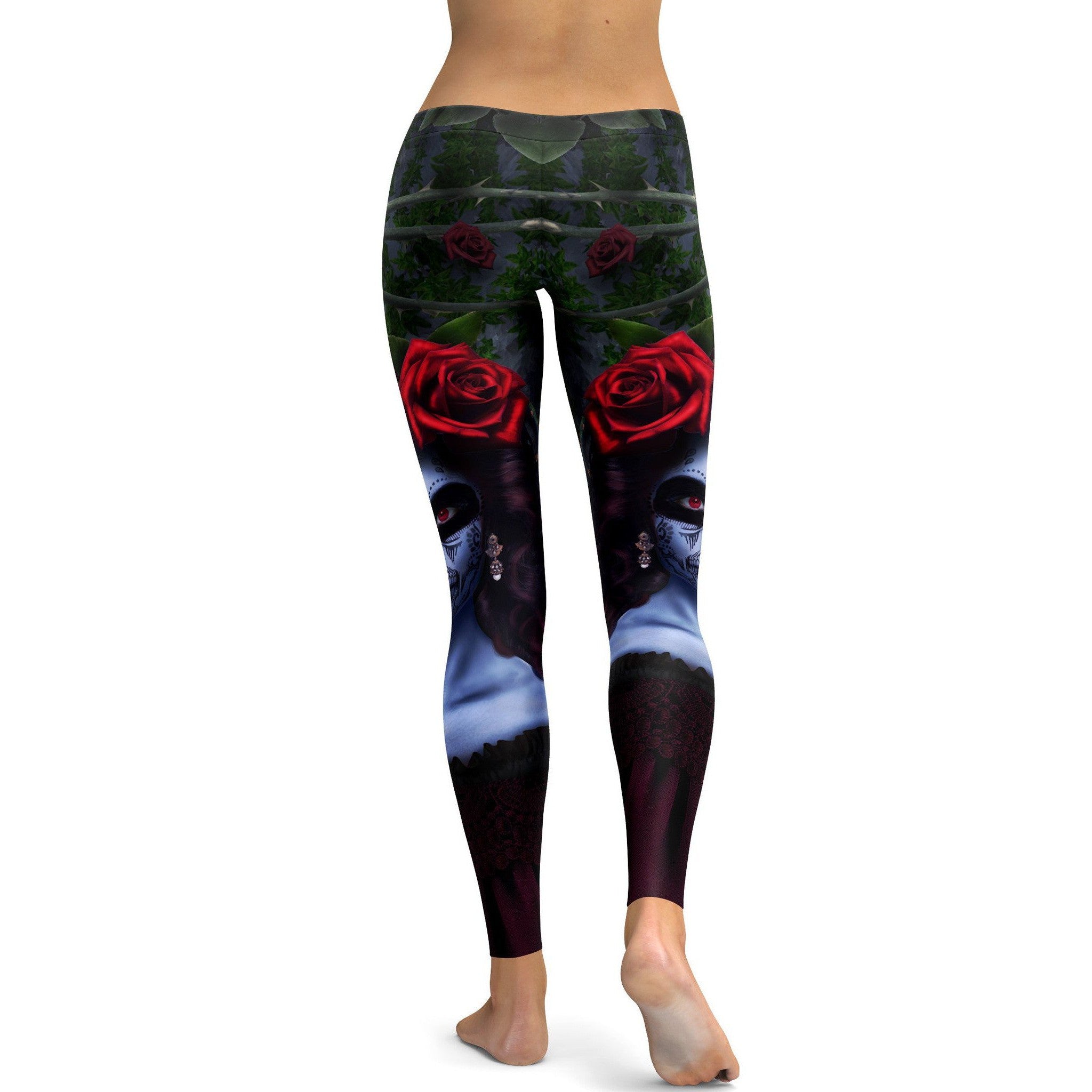 Dark Sugar Skull Leggings - GearBunch Leggings / Yoga Pants