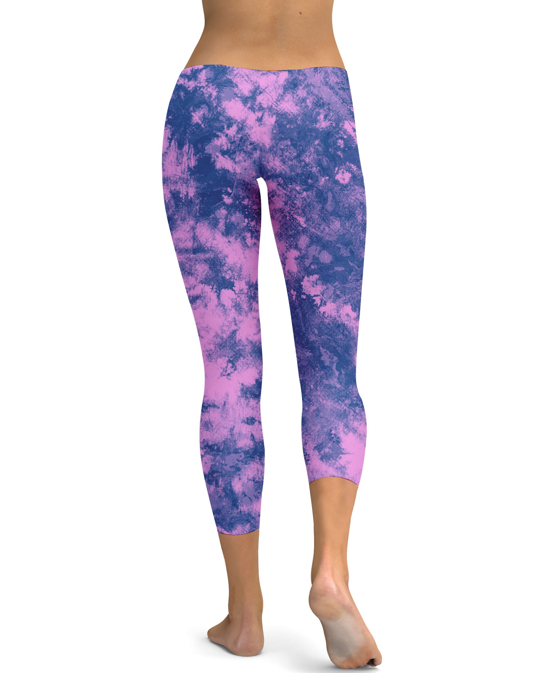 Womens Fashion Navy Glaze Capri Leggings Blue/Purple | Gearbunch.com