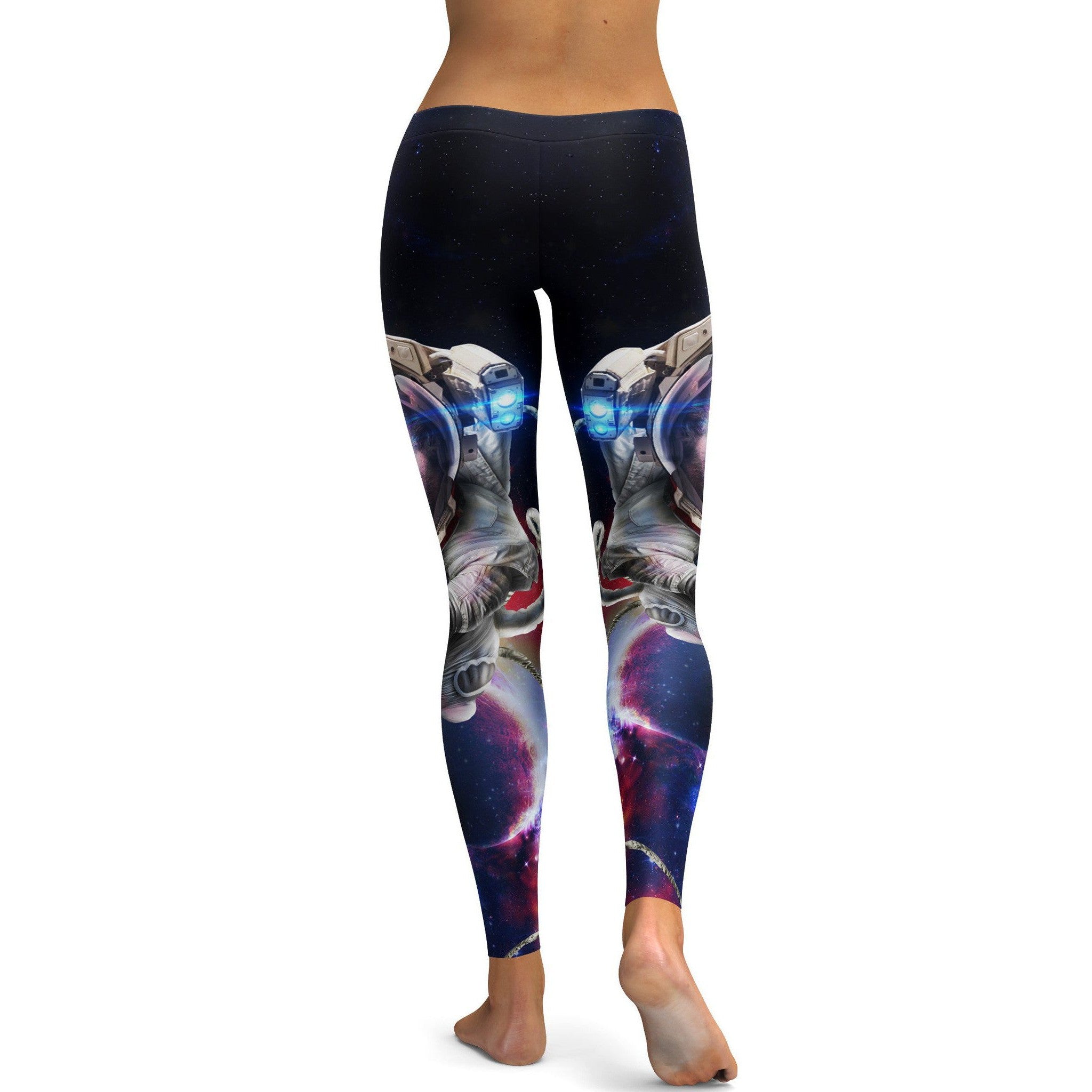 Vibrant Space Cat Leggings - GearBunch Leggings / Yoga Pants