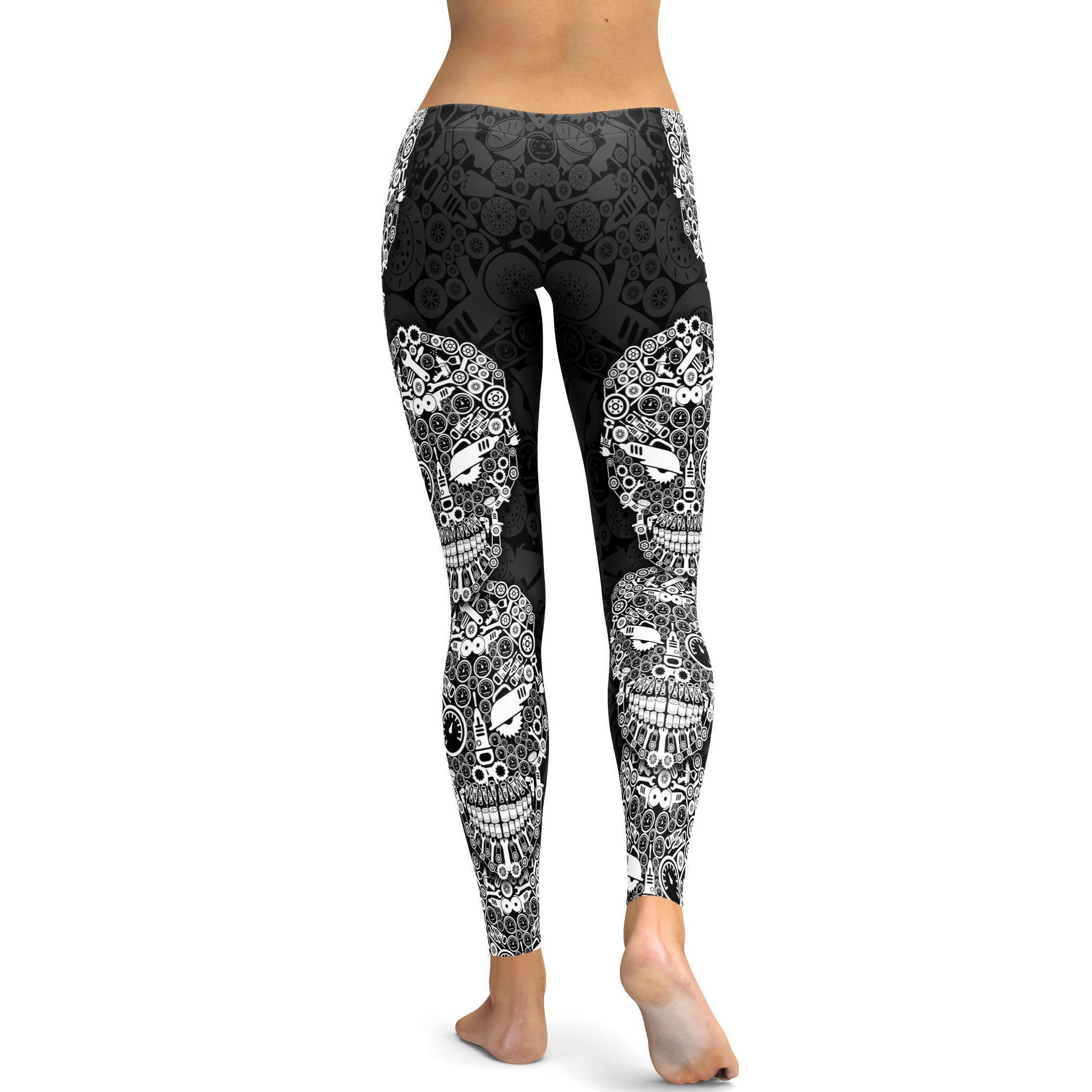 Mechanic Skull Leggings - GearBunch Leggings / Yoga Pants