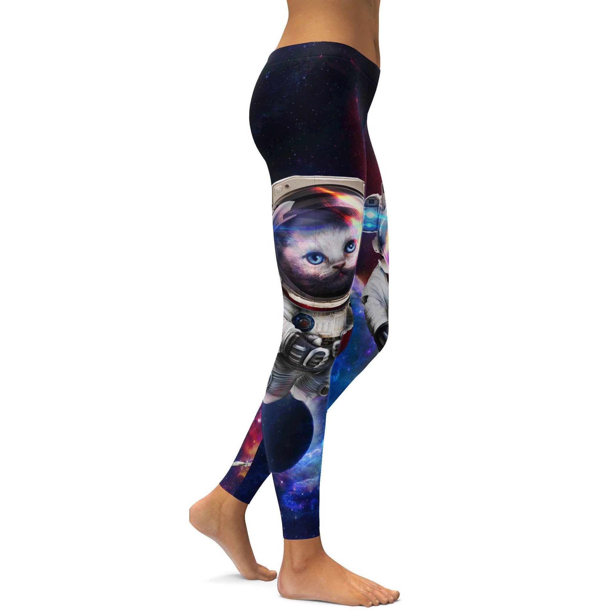 Vibrant Space Cat Leggings GearBunch