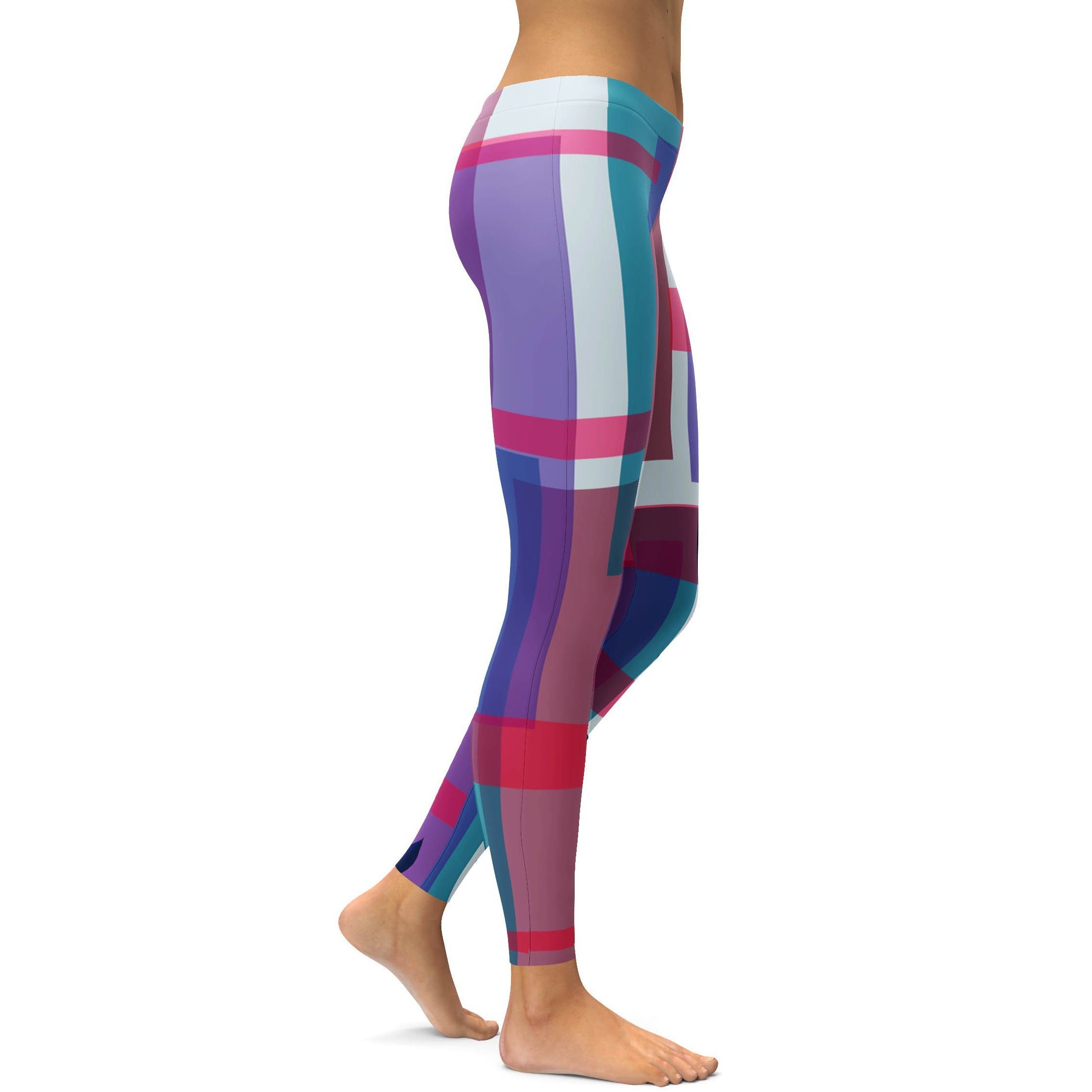 Pastel Color Block Leggings - GearBunch Leggings / Yoga Pants