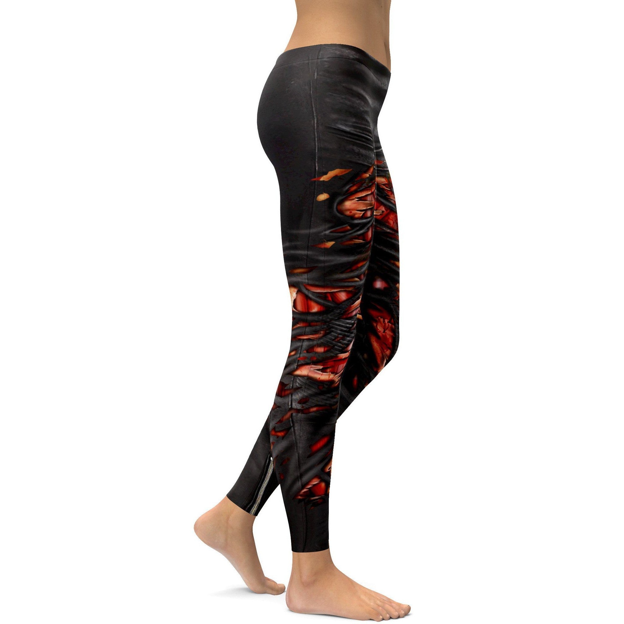 Flesh and Torn Leather Leggings - GearBunch Leggings / Yoga Pants