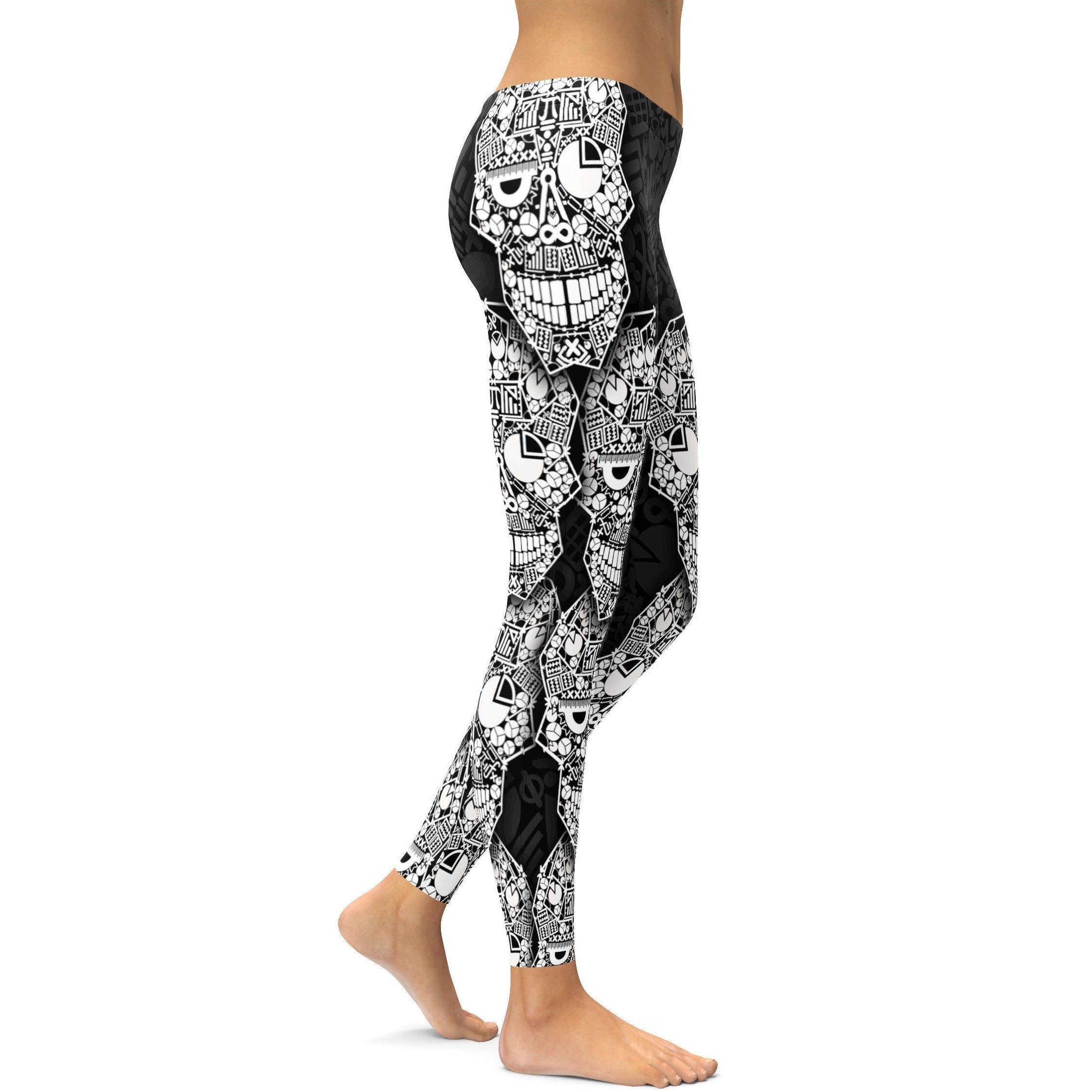 Math Skull Leggings - GearBunch Leggings / Yoga Pants