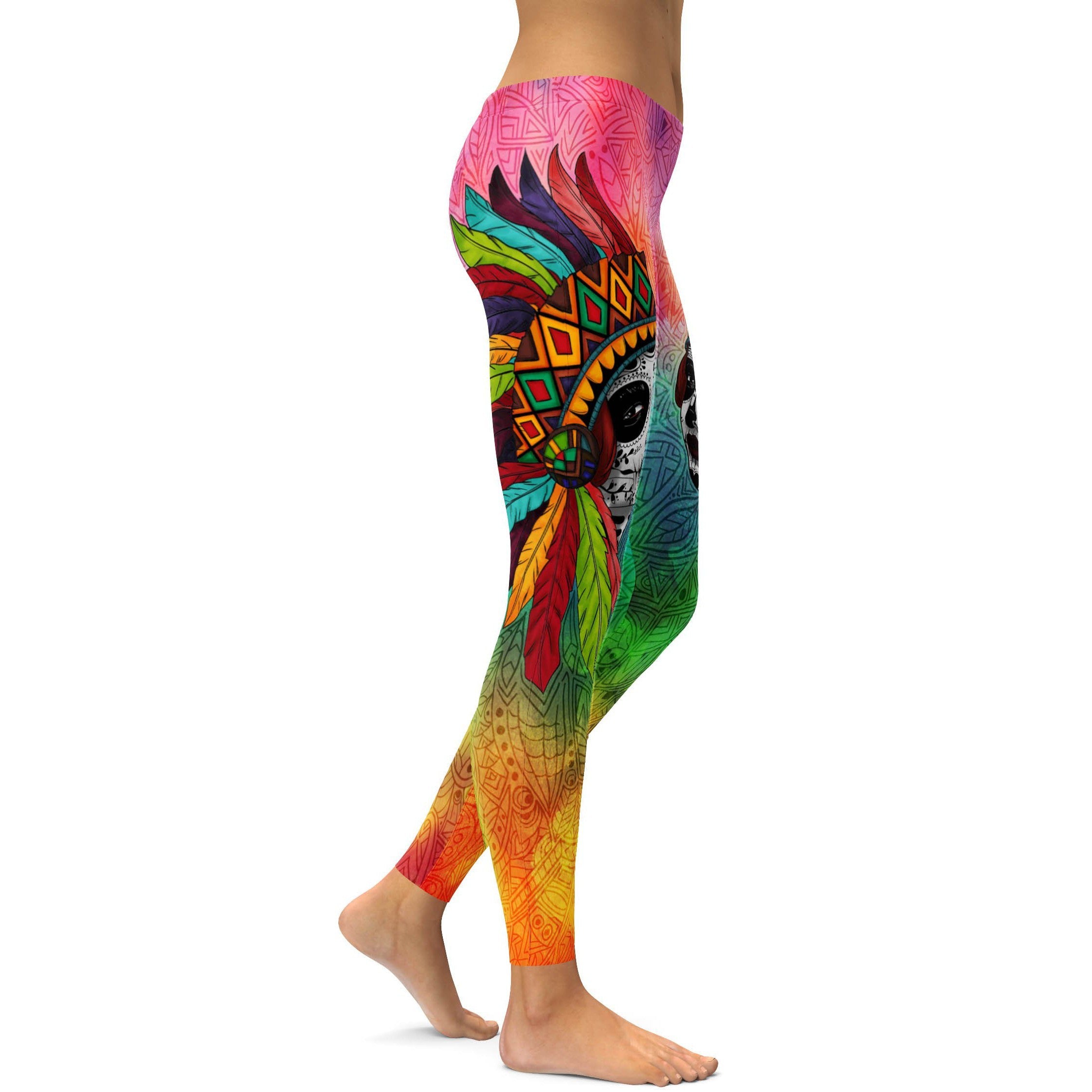 Native American Sugar Skull Leggings