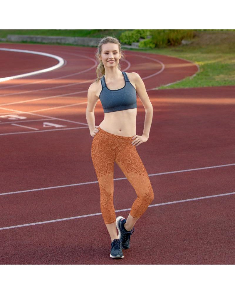 Apricot Mandala Capris