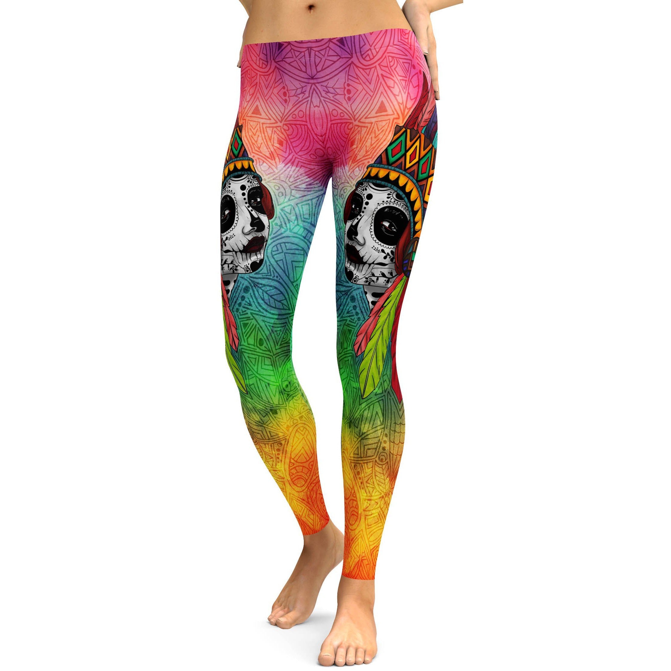 Native American Sugar Skull Leggings