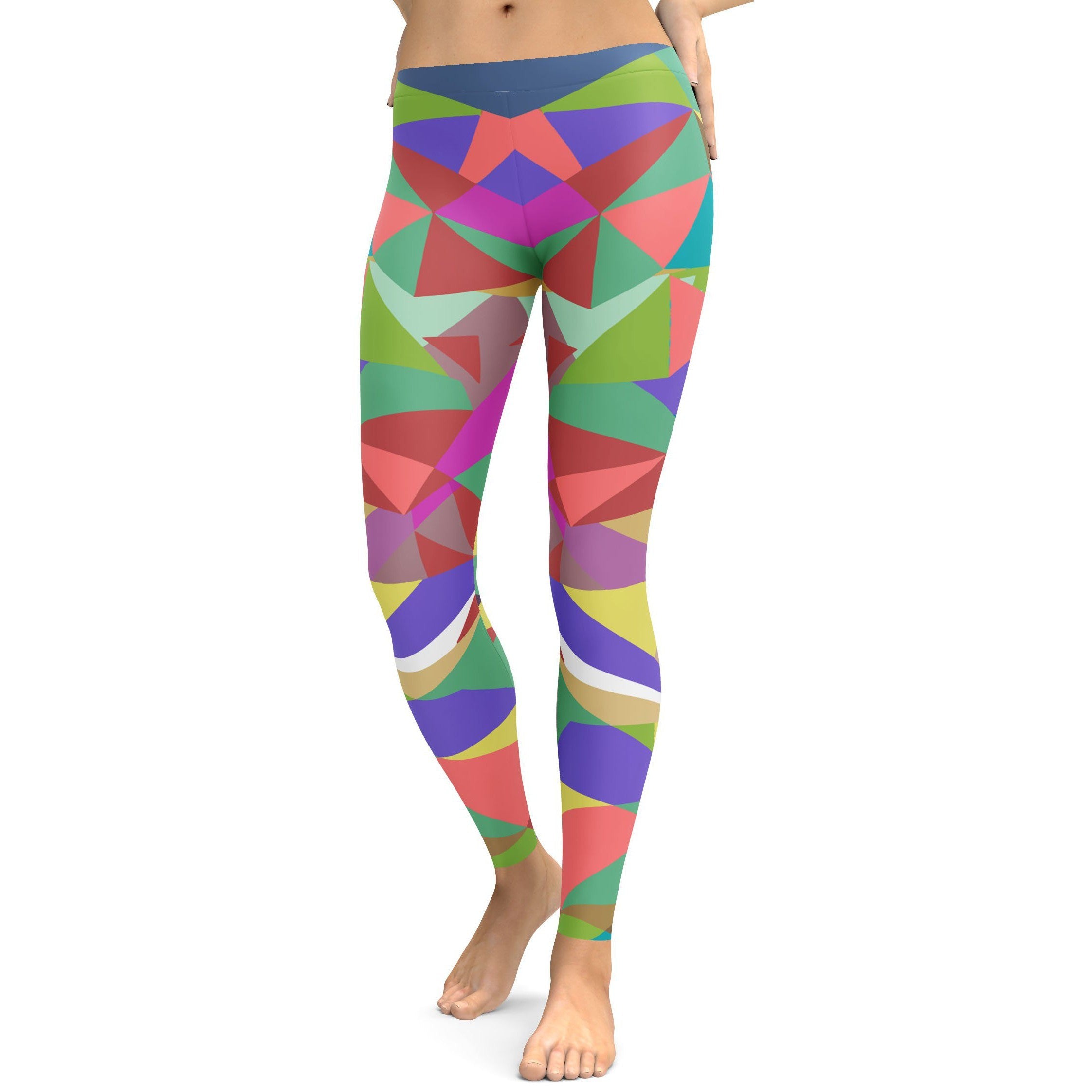 Colored Mosaic Leggings - GearBunch Leggings / Yoga Pants