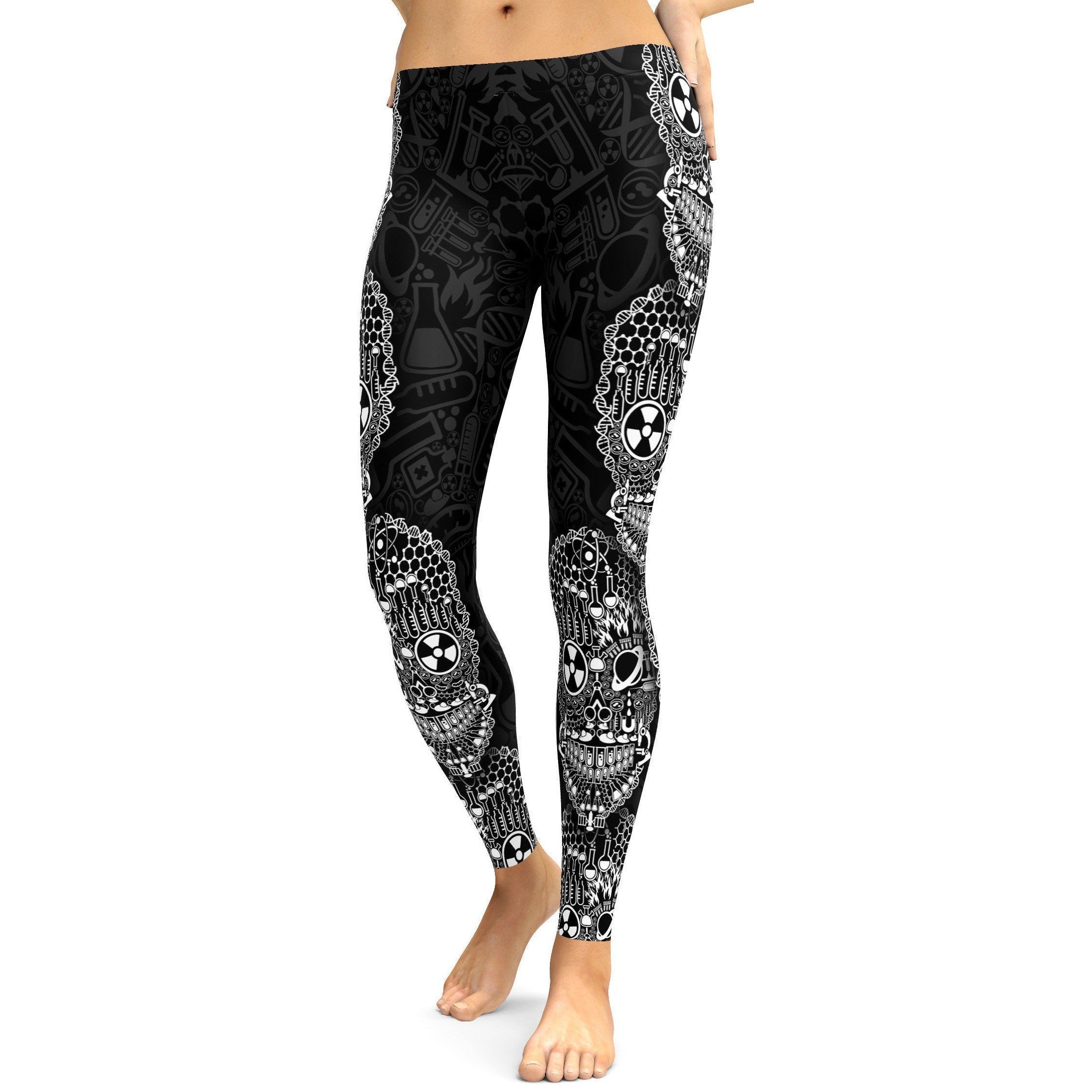 Science Skull Leggings - GearBunch Leggings / Yoga Pants