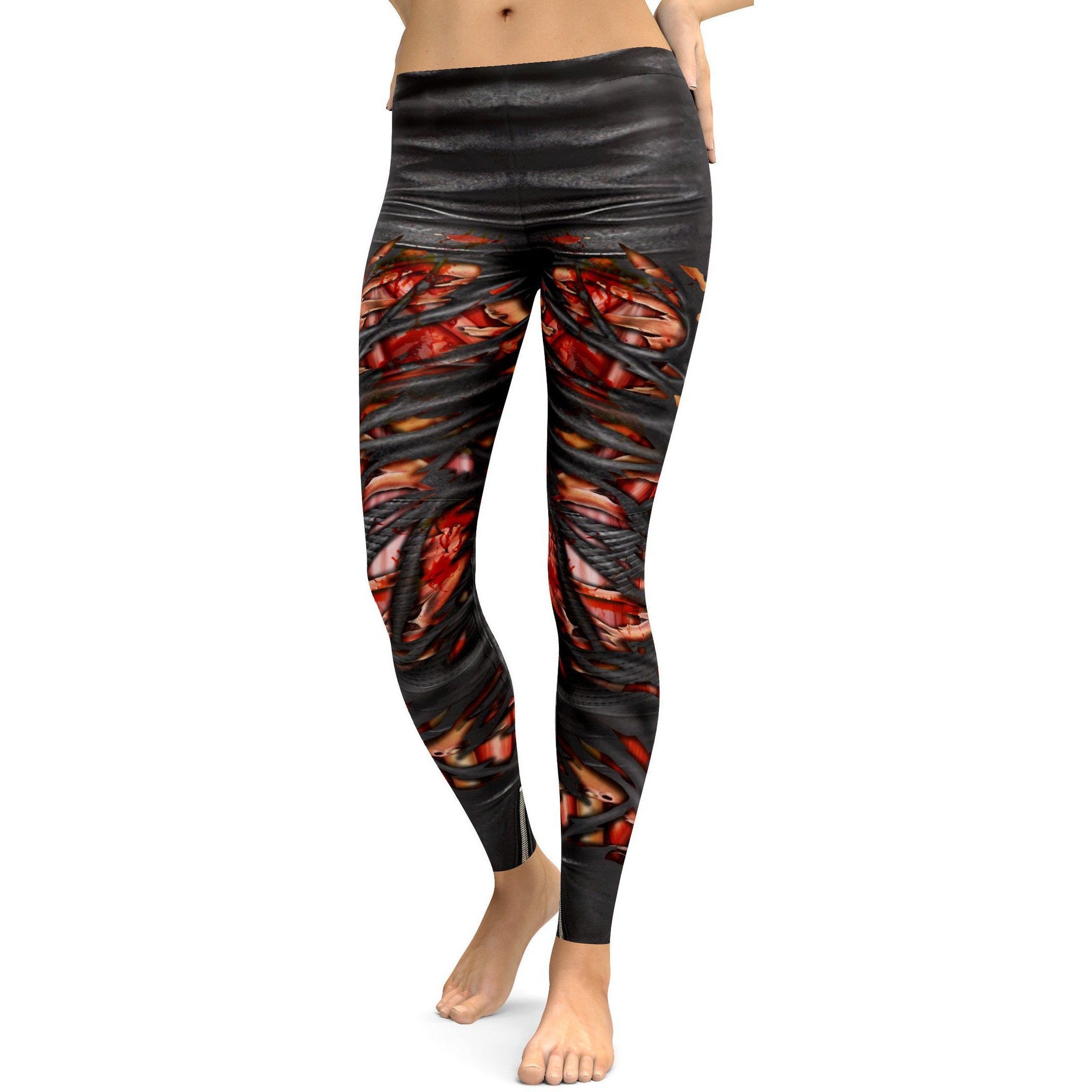 Flesh and Torn Leather Leggings - GearBunch Leggings / Yoga Pants