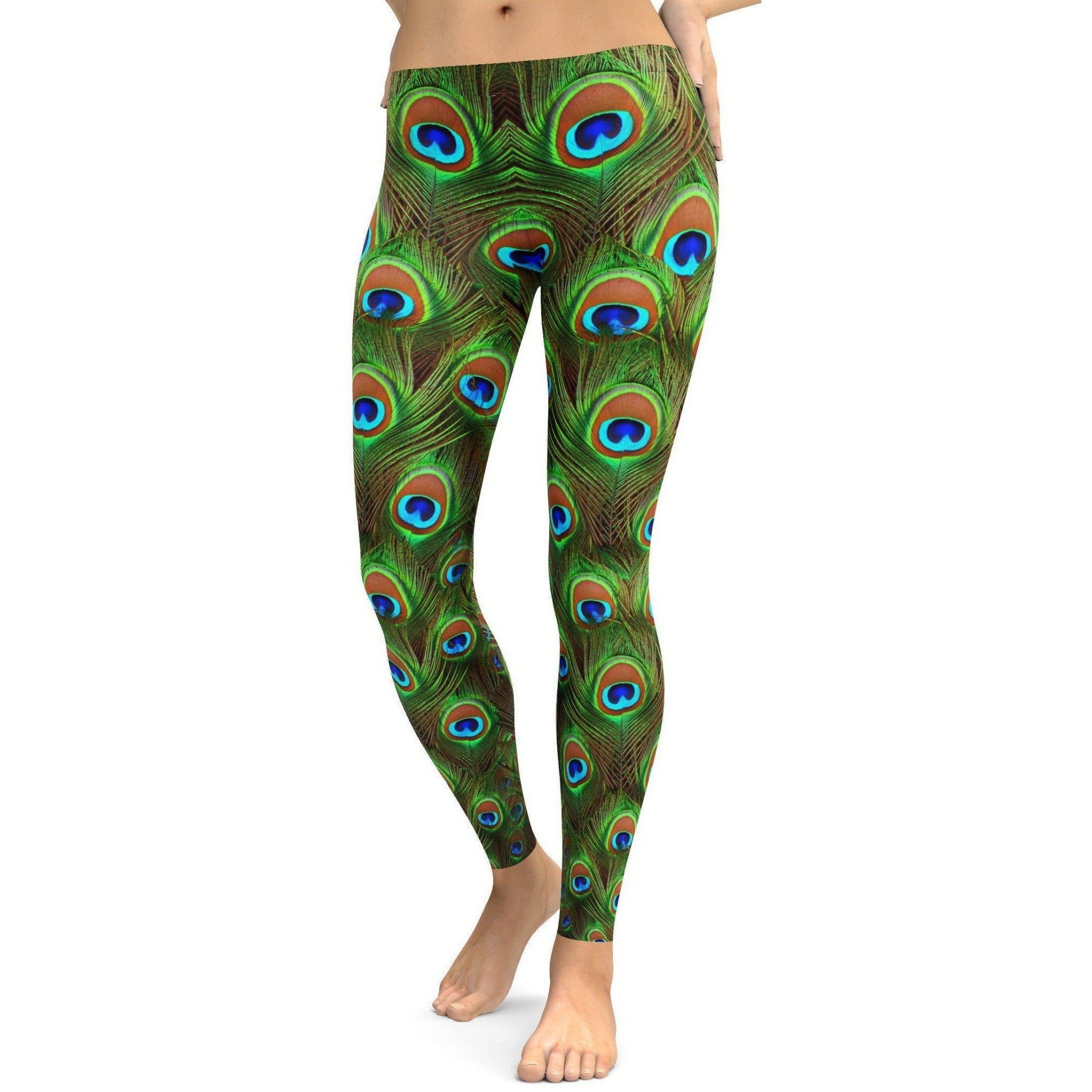 Peacock Feathered Leggings - GearBunch Leggings