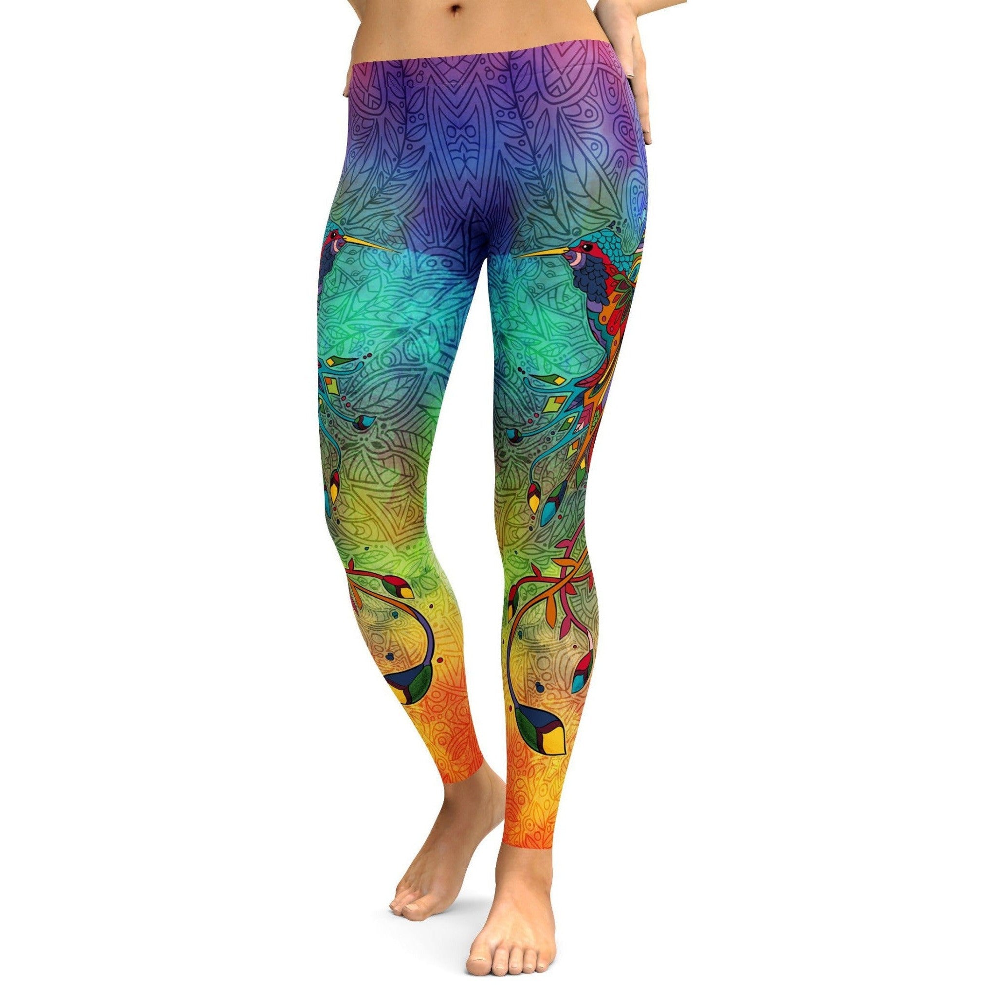 Ornamental Hummingbird Leggings - GearBunch Leggings