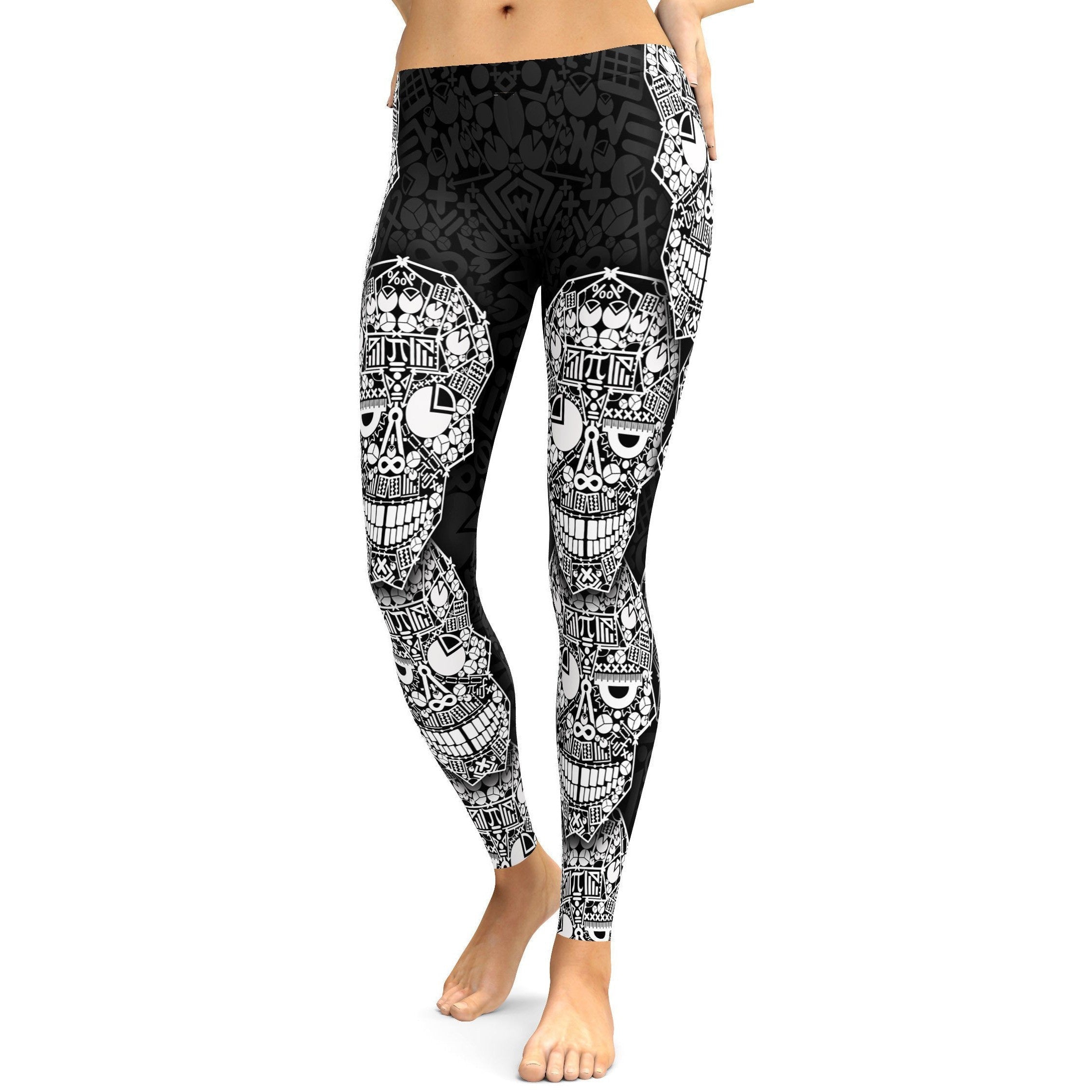 Math Skull Leggings - GearBunch Leggings / Yoga Pants