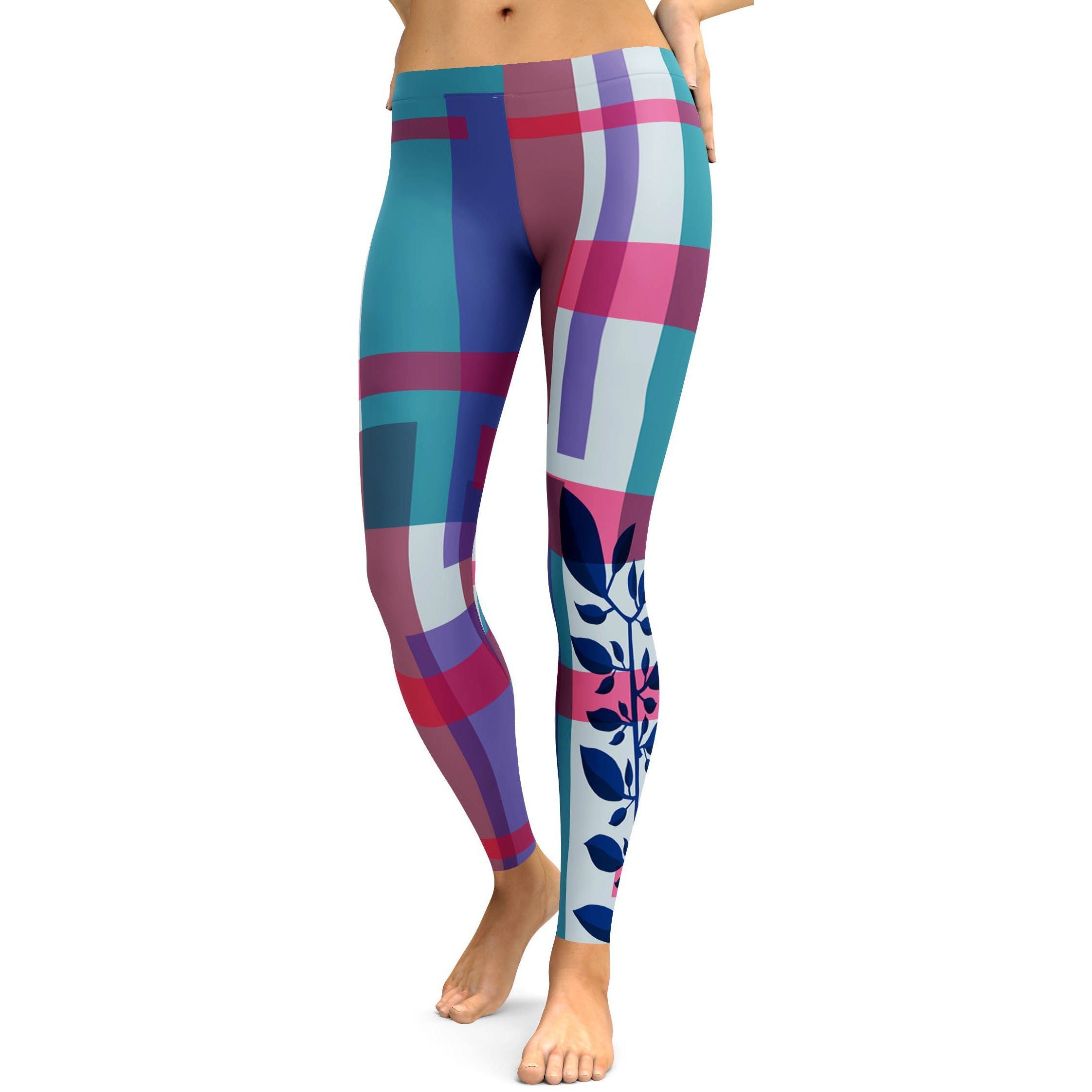 Pastel Color Block Leggings - GearBunch Leggings / Yoga Pants