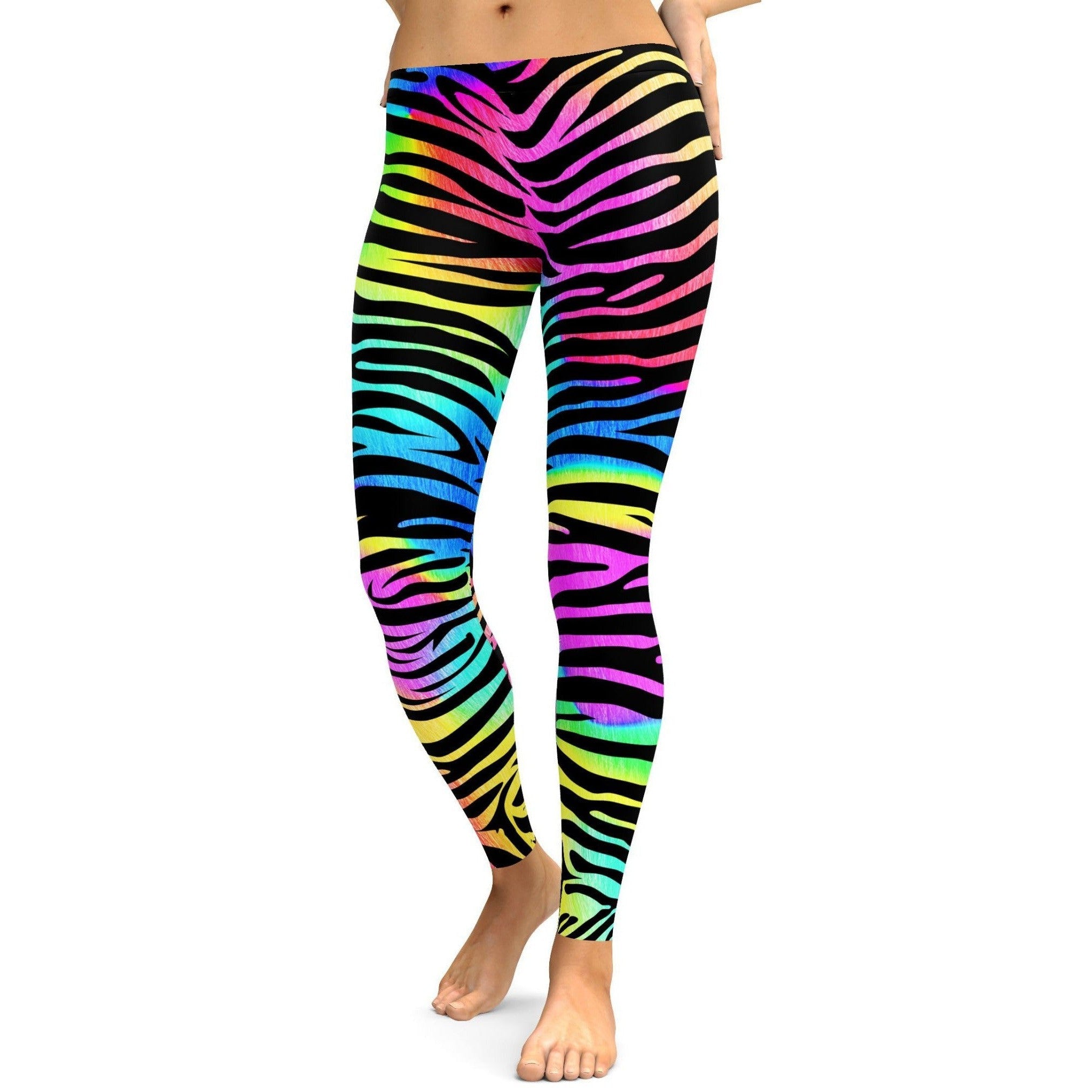 GearBunch | Colorful Zebra Striped Leggings