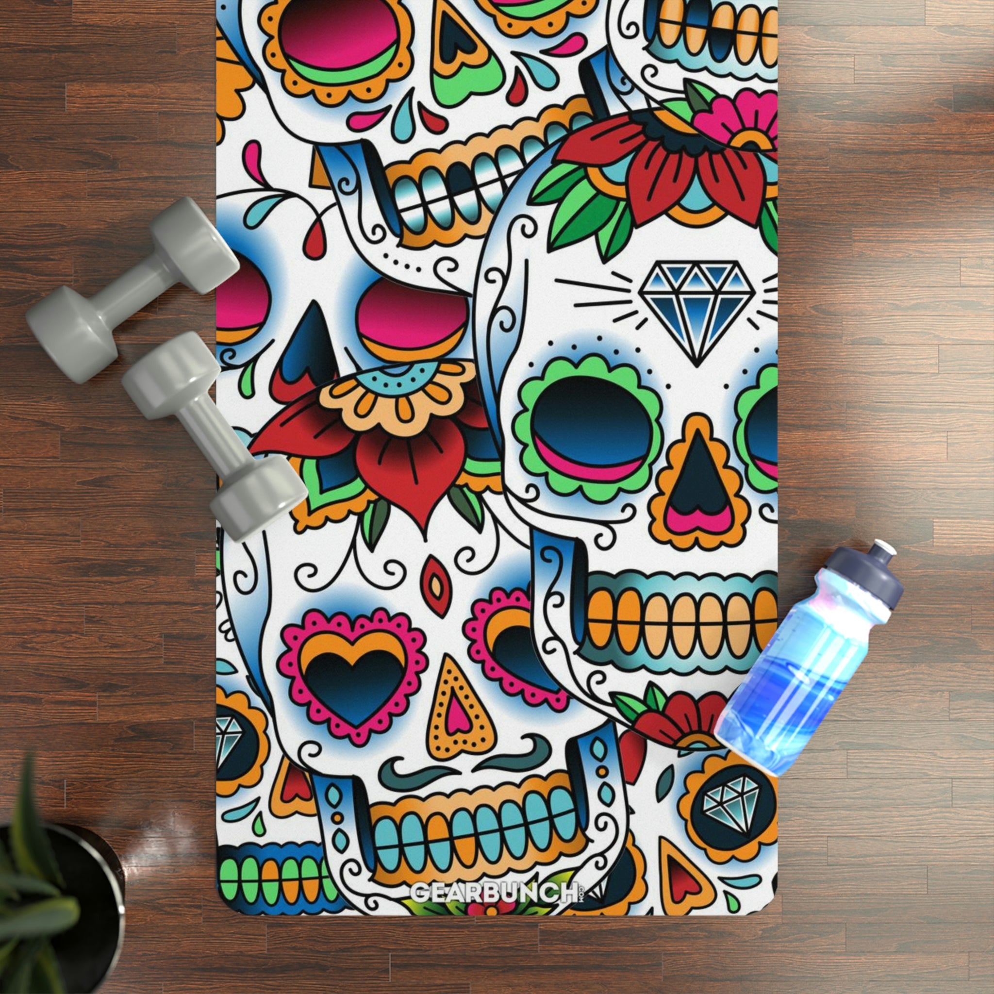 GearBunch Sugar Skull Colorful Dead  Yoga Mat