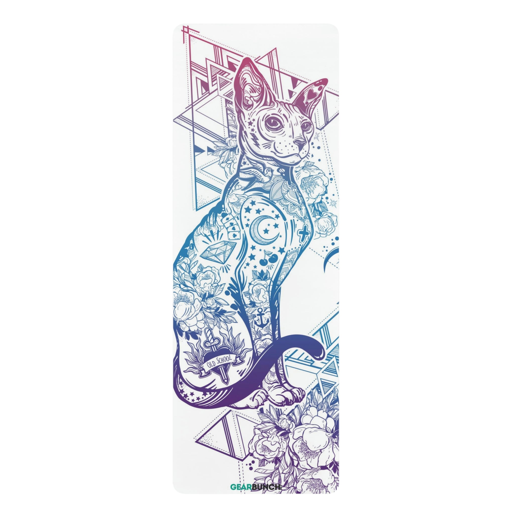 GearBunch Bright White Cat Yoga Mat