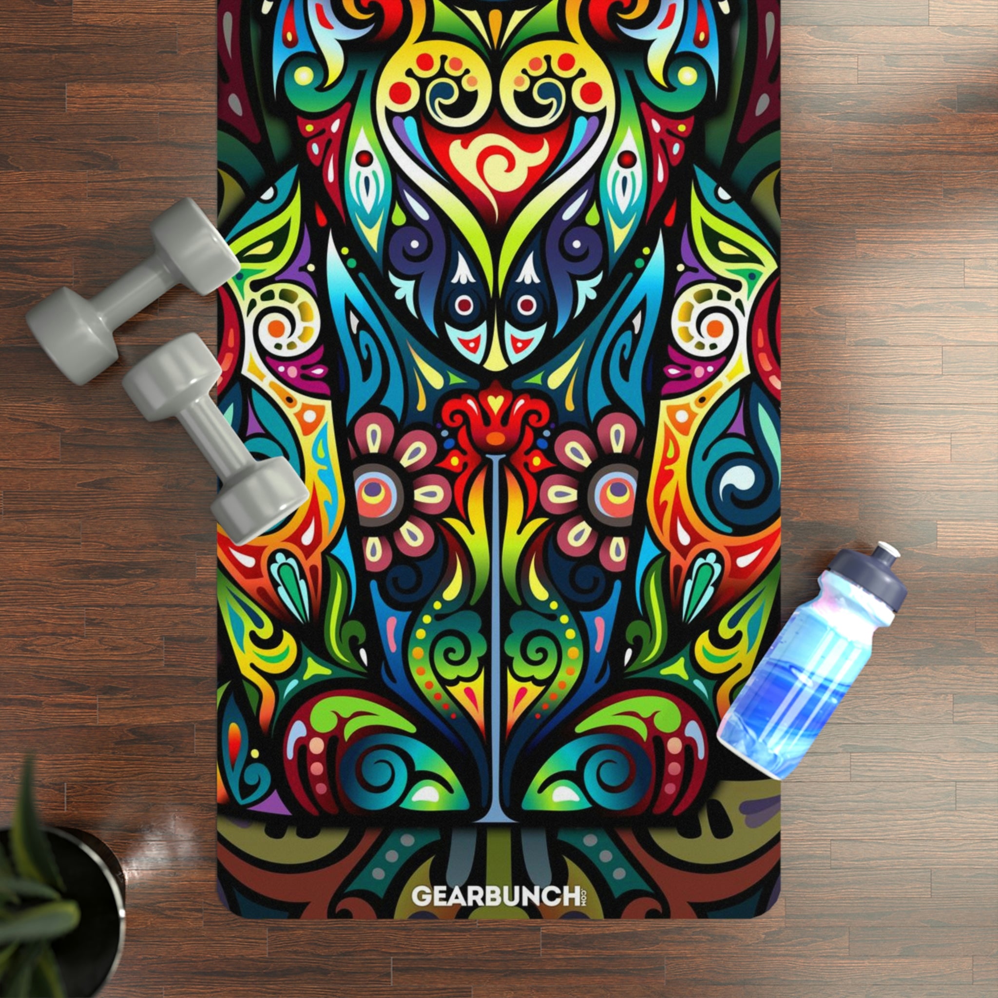 GearBunch Colorful Ornamental Cat Yoga Mat