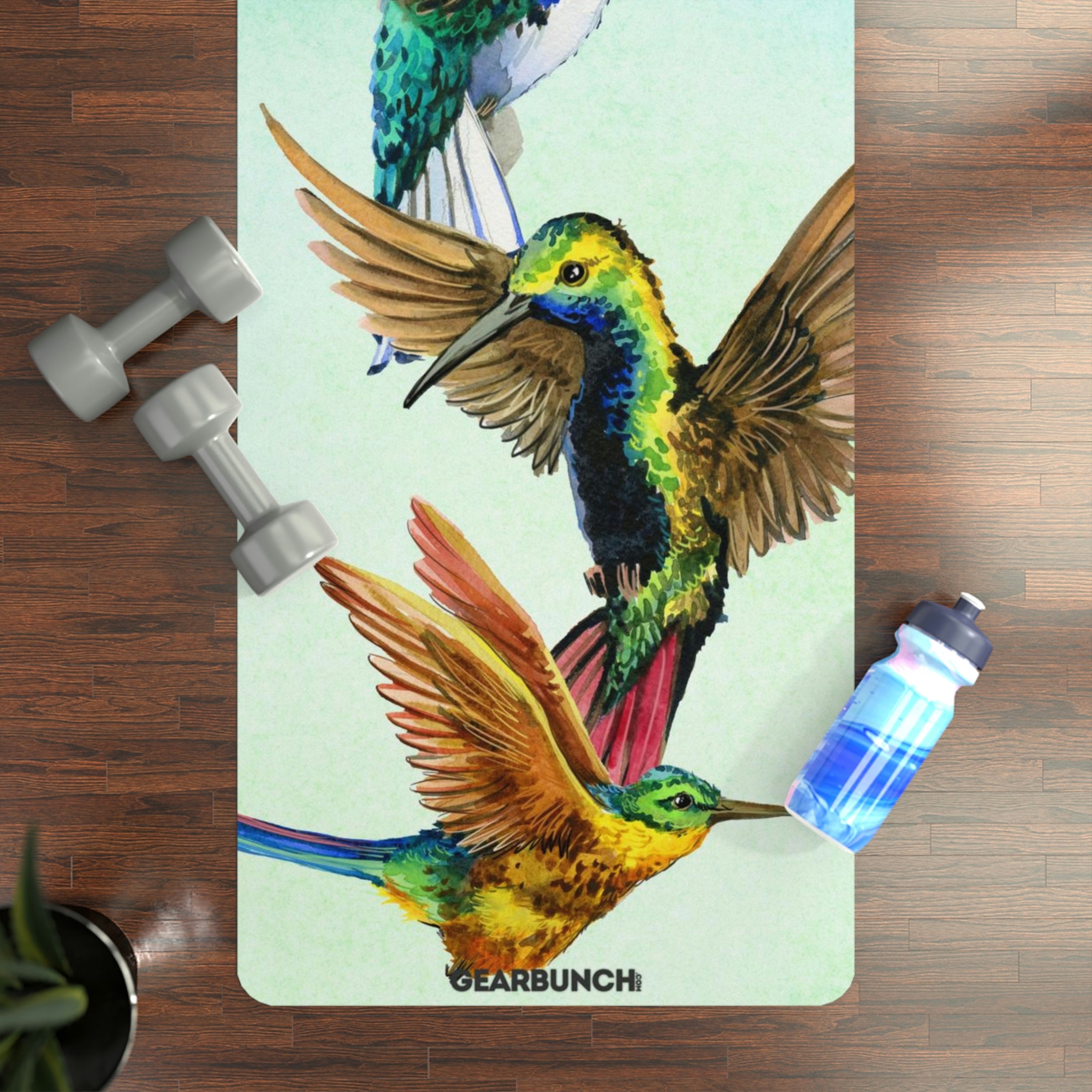 GearBunch Watercolor Hummingbirds Yoga Mat