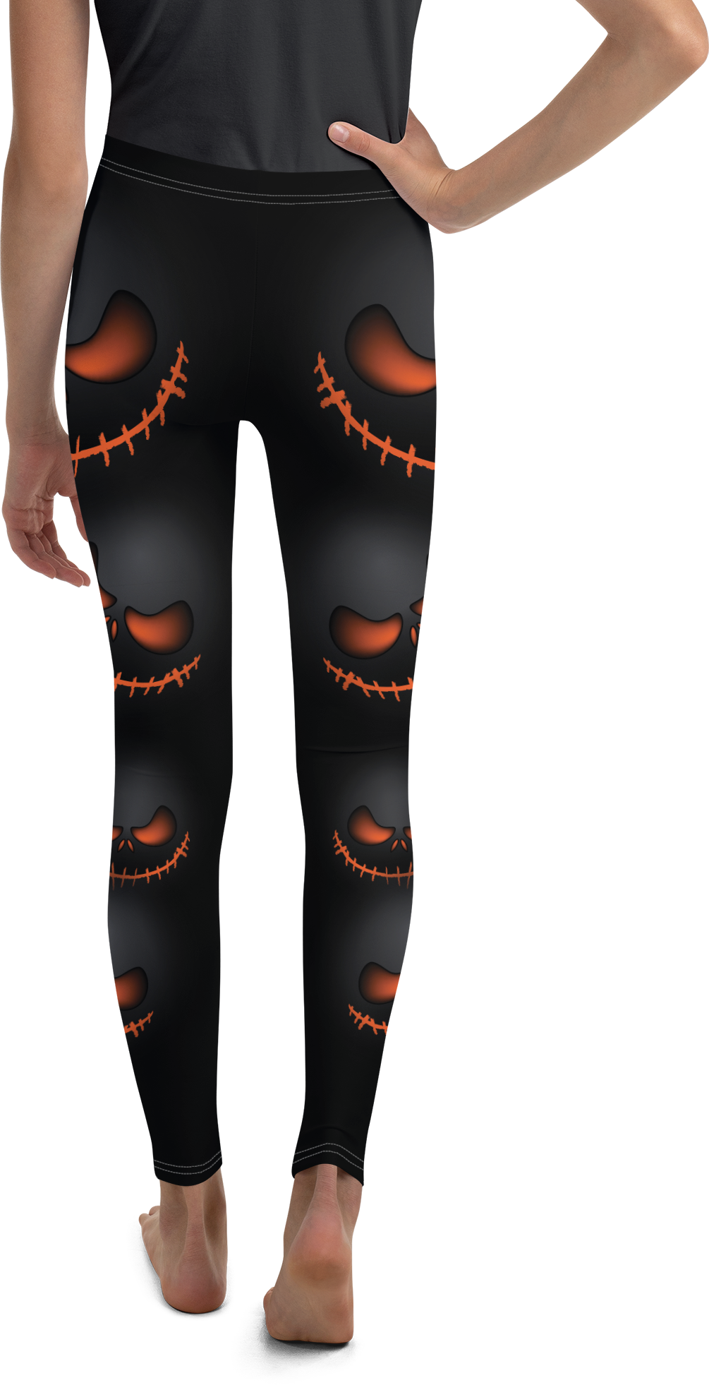 Gearbunch Halloween Evil Pumpkin Grin Youth Leggings - Gearbunch